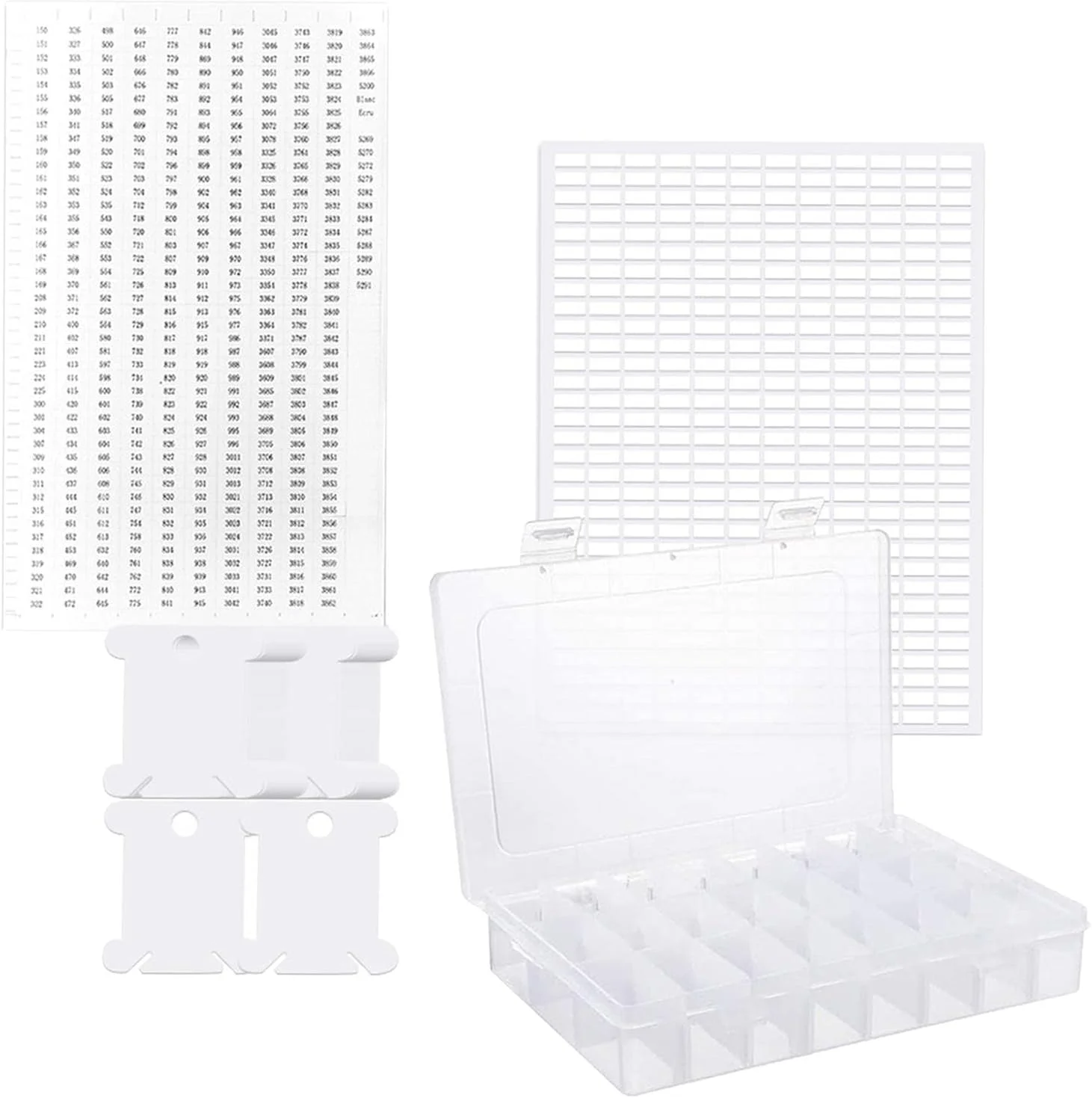 Embroidery Floss Organizer Compartments with 150 Floss Bobbins