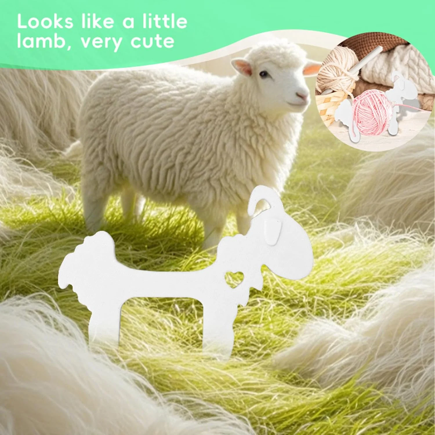 ابزار نگهدارنده نخ گلدوزی - نگهدارنده نخ پشمی طرح گوسفند، مناسب برای نگهداری نخ گلدوزی، تعمیر پارچه، کلاس های خیاطی، علاقه مندان به صنایع دستی، پروژه های لحاف دوزی و مسافرت