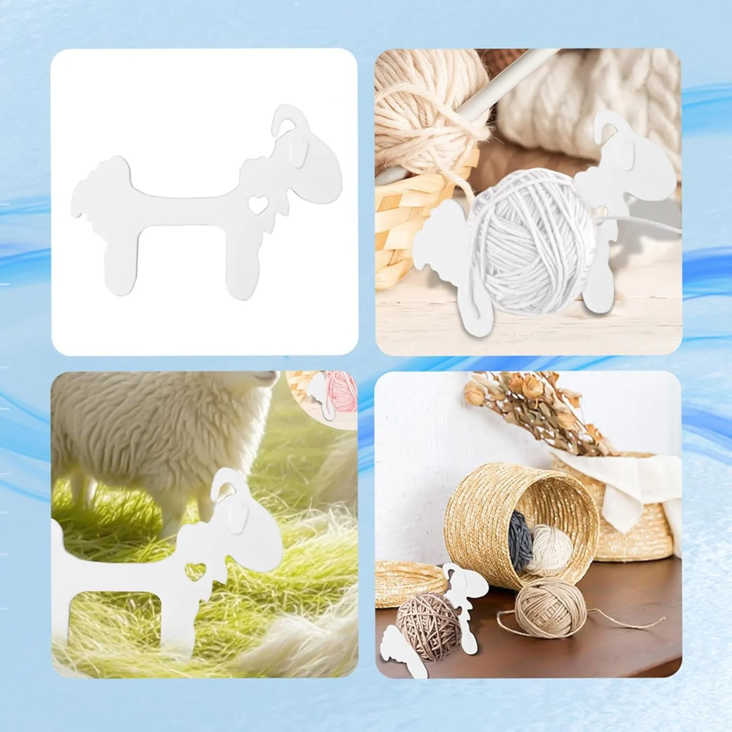 ابزار نگهدارنده نخ گلدوزی - نگهدارنده نخ پشمی طرح گوسفند، مناسب برای نگهداری نخ گلدوزی، تعمیر پارچه، کلاس های خیاطی، علاقه مندان به صنایع دستی، پروژه های لحاف دوزی و مسافرت