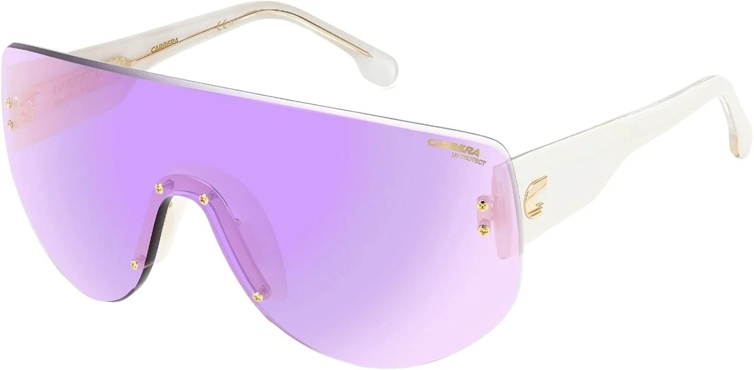 عینک آفتابی زنانه کررا مدل FLAGLAB 12 2UC/TE با فریم بنفش و سفید و لنز خاکستری غیر پلاریزه