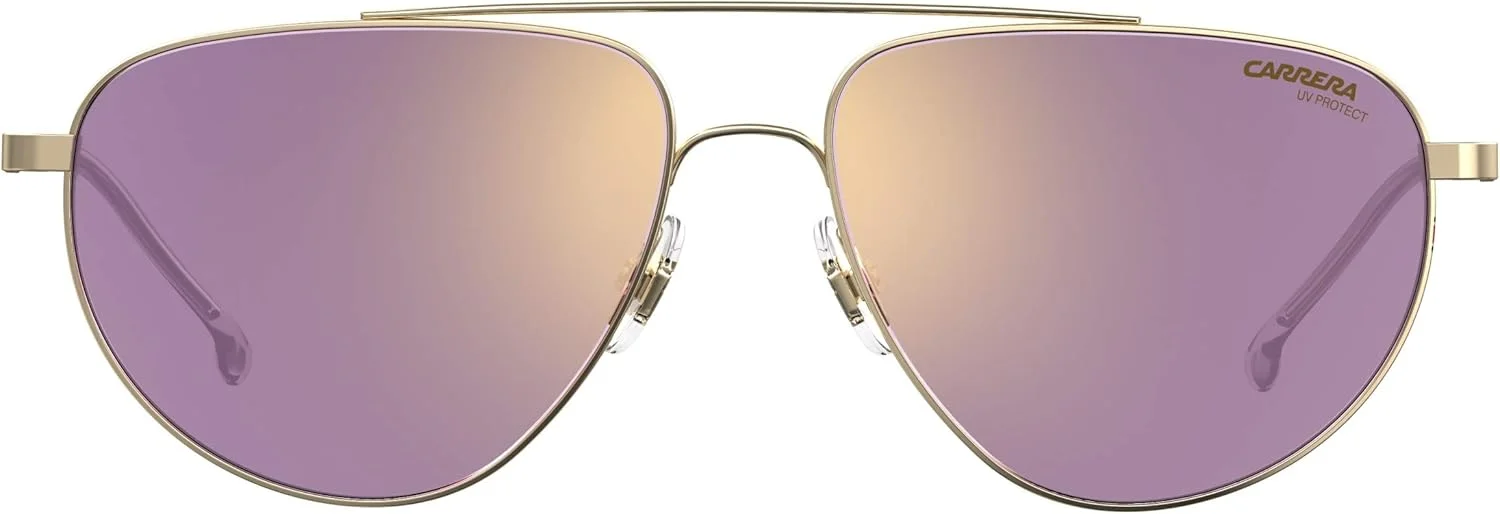 عینک آفتابی Carrera 2014T/S مدل CA2014TS-0S9E-13-5614 - فریم طلایی بنفش، لنزهای آینه ای بنفش، لنز