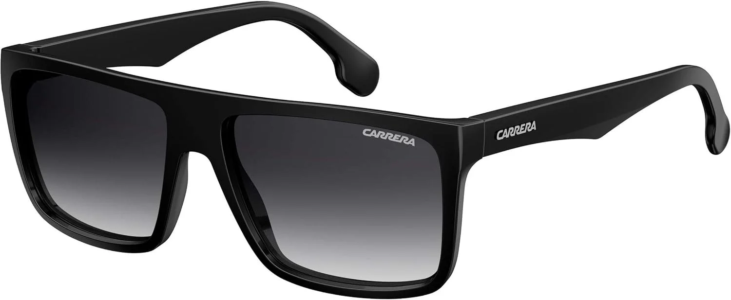 عینک آفتابی مردانه/زنانه Carrera CA5039/S + بسته لوازم جانبی عینک iWear، مشکی/خاکستری تیره تدریجی، 58