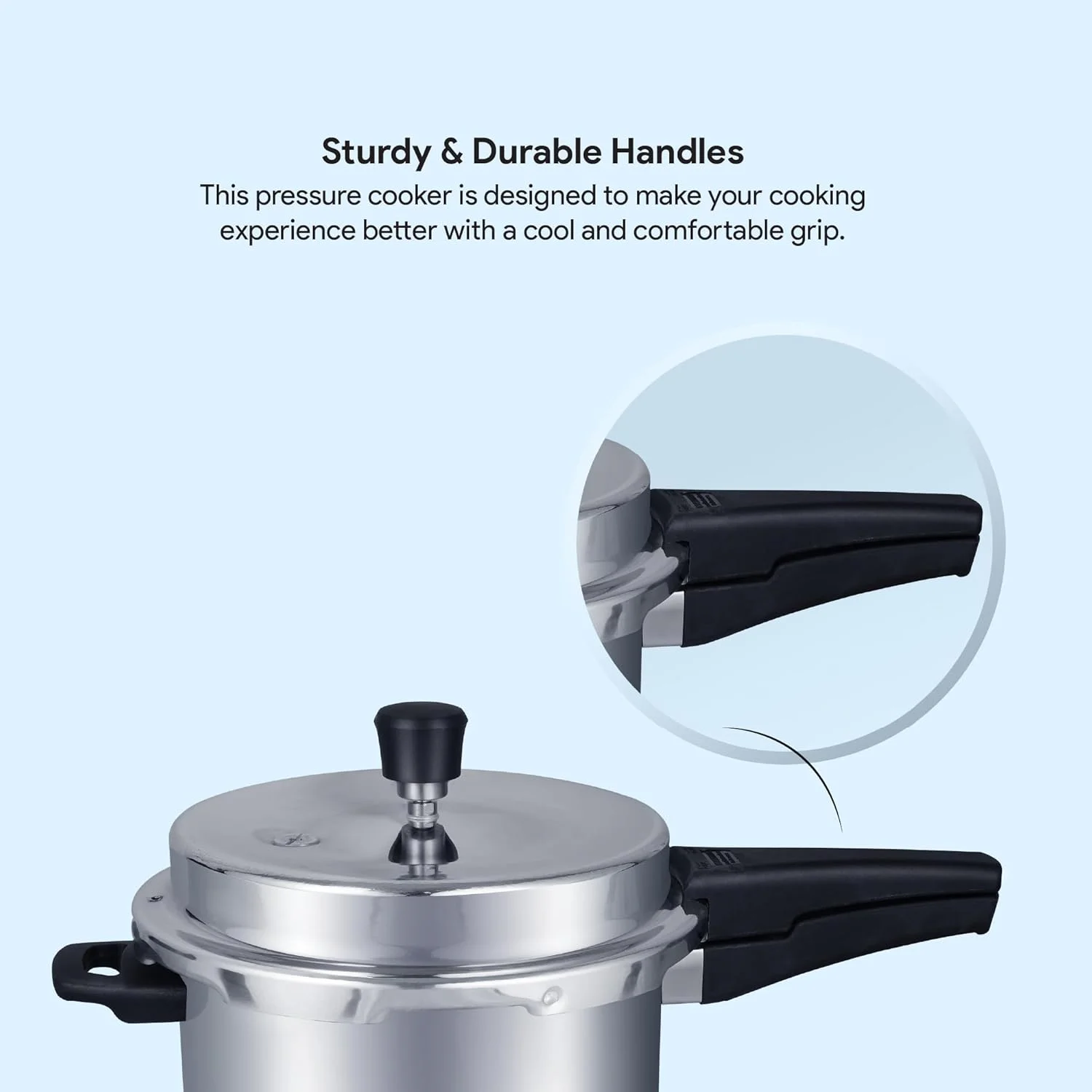 Delici Pressure Cooker Dripless 5 Litre NIB ADPC5E | Superior Virgin Aluminium | Smart Spillage Control | High Thermal Heating | Quality Pressure Regulator | Extra Safe Gasket Vent Delici Pressure Cooker Dripless 5 Litre NIB ADPC5E | Superior Virgin Aluminium | Smart Spillage Control | High Thermal Heating | Quality Pressure Regulator | Extra Safe Gasket Vent