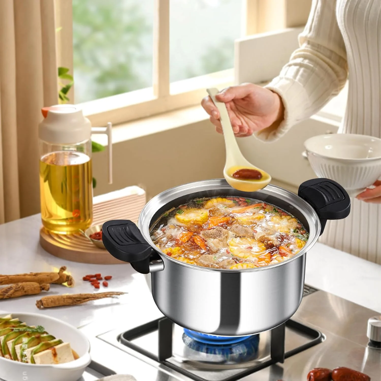 قابلمه زودپز | زودپزهای خانوادگی | لوازم جانبی آشپزخانه استیل ضد زنگ چند منظوره برای خورشت، غذا، لوبیا، استیک، گوشت و سوپ قابلمه زودپز | زودپزهای خانوادگی | لوازم جانبی آشپزخانه استیل ضد زنگ چند منظوره برای خورشت، غذا، لوبیا، استیک، گوشت و سوپ