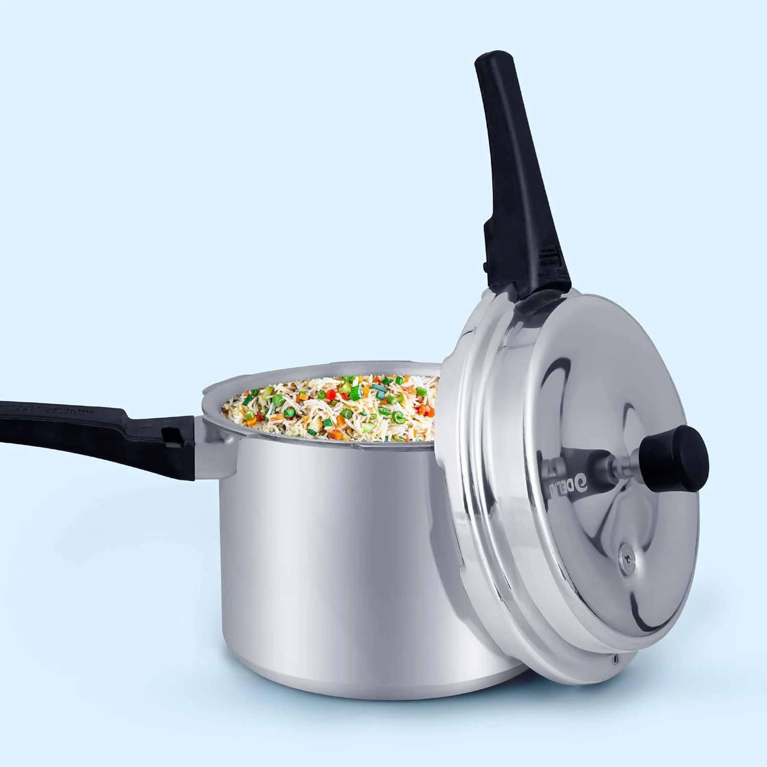 Delici Pressure Cooker Dripless 5 Litre NIB ADPC5E | Superior Virgin Aluminium | Smart Spillage Control | High Thermal Heating | Quality Pressure Regulator | Extra Safe Gasket Vent Delici Pressure Cooker Dripless 5 Litre NIB ADPC5E | Superior Virgin Aluminium | Smart Spillage Control | High Thermal Heating | Quality Pressure Regulator | Extra Safe Gasket Vent