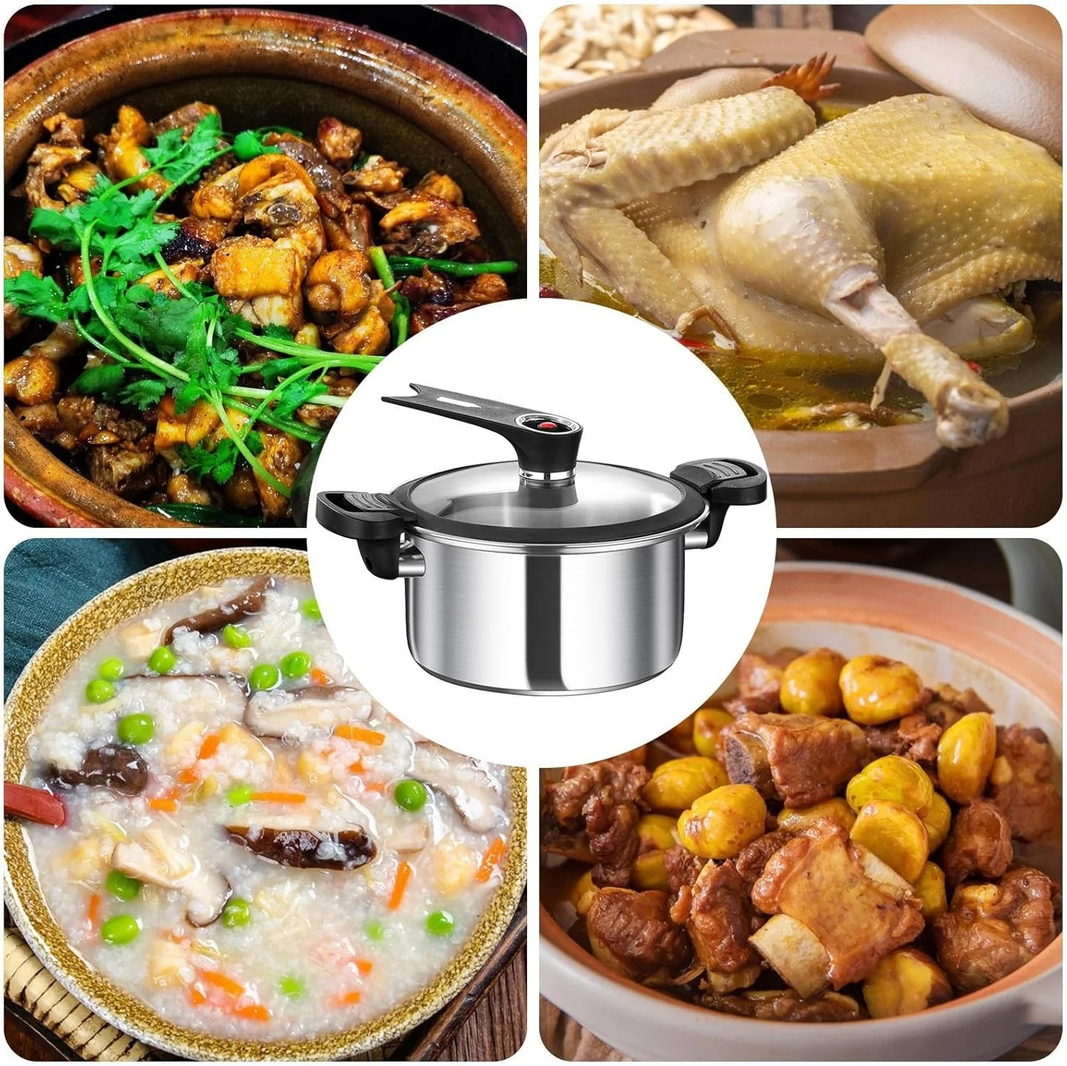 قابلمه زودپز | زودپزهای خانوادگی | لوازم جانبی آشپزخانه استیل ضد زنگ چند منظوره برای خورشت، غذا، لوبیا، استیک، گوشت و سوپ قابلمه زودپز | زودپزهای خانوادگی | لوازم جانبی آشپزخانه استیل ضد زنگ چند منظوره برای خورشت، غذا، لوبیا، استیک، گوشت و سوپ