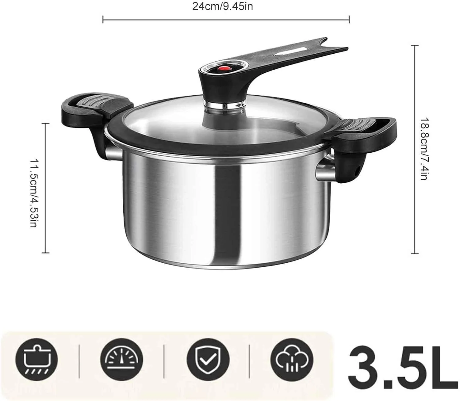 قابلمه زودپز | زودپزهای خانوادگی | لوازم جانبی آشپزخانه استیل ضد زنگ چند منظوره برای خورشت، غذا، لوبیا، استیک، گوشت و سوپ قابلمه زودپز | زودپزهای خانوادگی | لوازم جانبی آشپزخانه استیل ضد زنگ چند منظوره برای خورشت، غذا، لوبیا، استیک، گوشت و سوپ