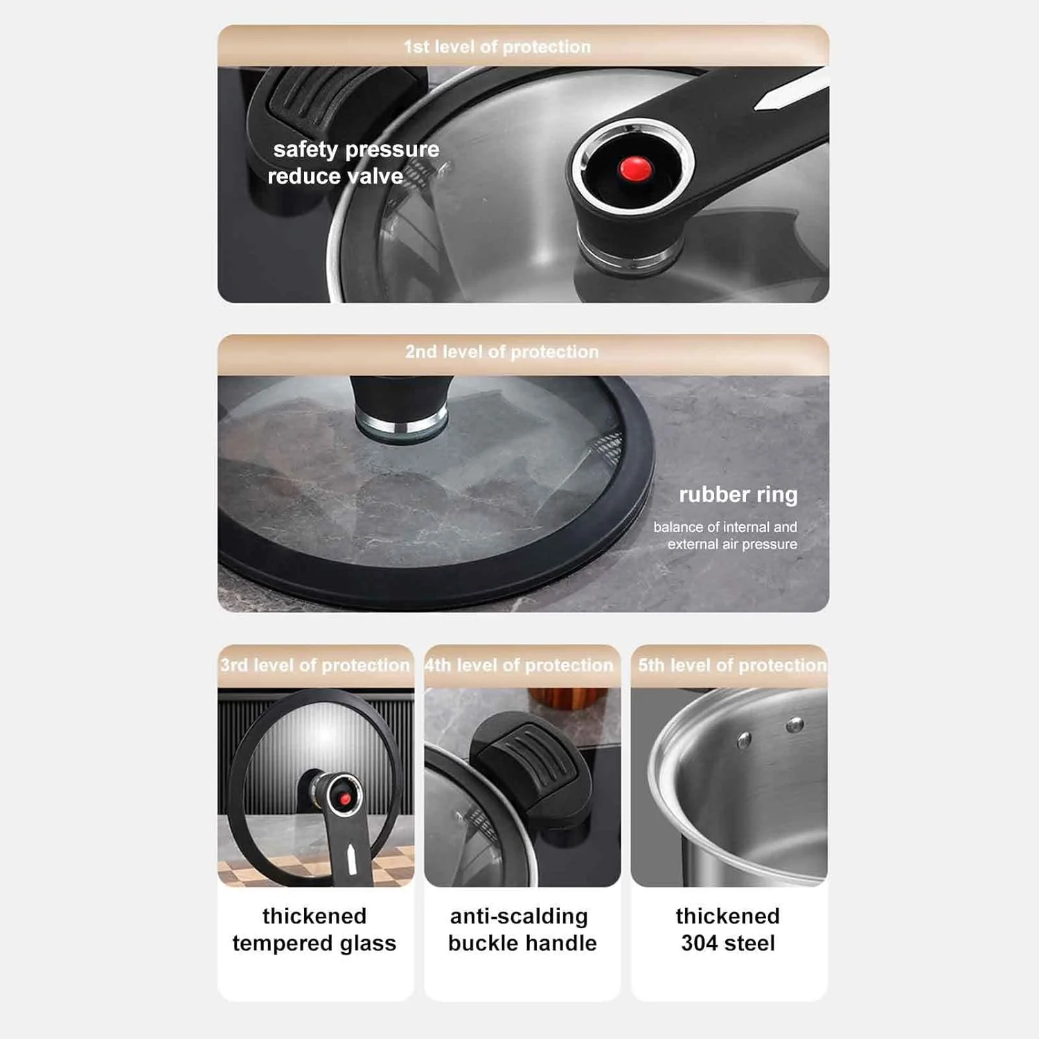 قابلمه زودپز | زودپزهای خانوادگی | لوازم جانبی آشپزخانه استیل ضد زنگ چند منظوره برای خورشت، غذا، لوبیا، استیک، گوشت و سوپ قابلمه زودپز | زودپزهای خانوادگی | لوازم جانبی آشپزخانه استیل ضد زنگ چند منظوره برای خورشت، غذا، لوبیا، استیک، گوشت و سوپ