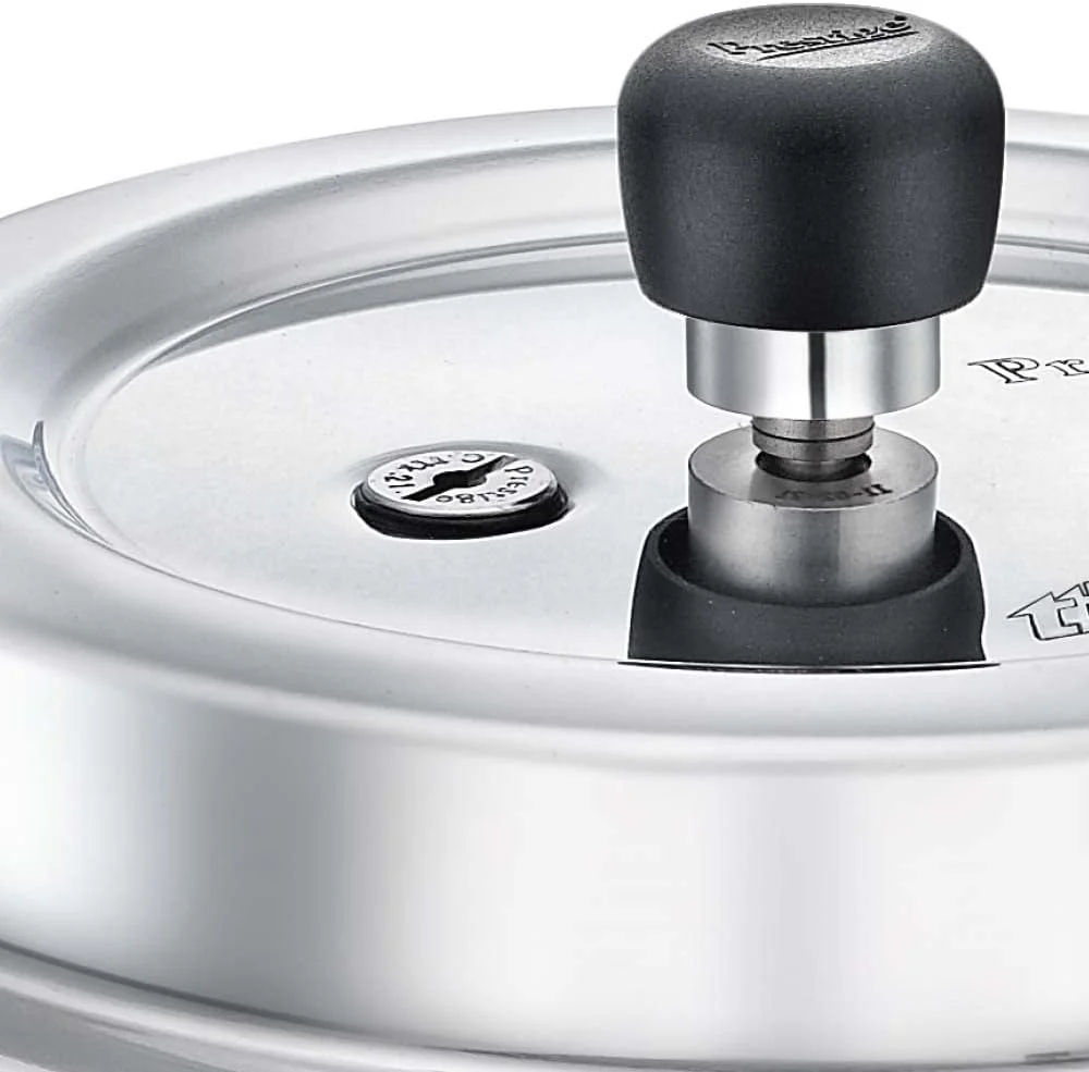 زودپز پرستیژ مدل Popular Plus Svachh از جنس آلومینیوم بکر، مناسب برای اجاق گاز و القایی، درب بیرونی، 2 لیتر (نقره ای)