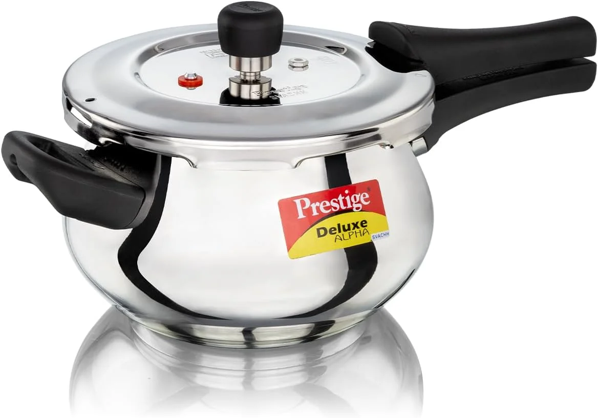 زودپز پرستیژ دلوکس آلفا سواچ هندی 3 لیتری | استیل ضد زنگ | دستگیره های بادوام | درب بدون ریزش | دریچه وزنی دقیق - نقره ای زودپز پرستیژ دلوکس آلفا سواچ هندی 3 لیتری | استیل ضد زنگ | دستگیره های بادوام | درب بدون ریزش | دریچه وزنی دقیق - نقره ای