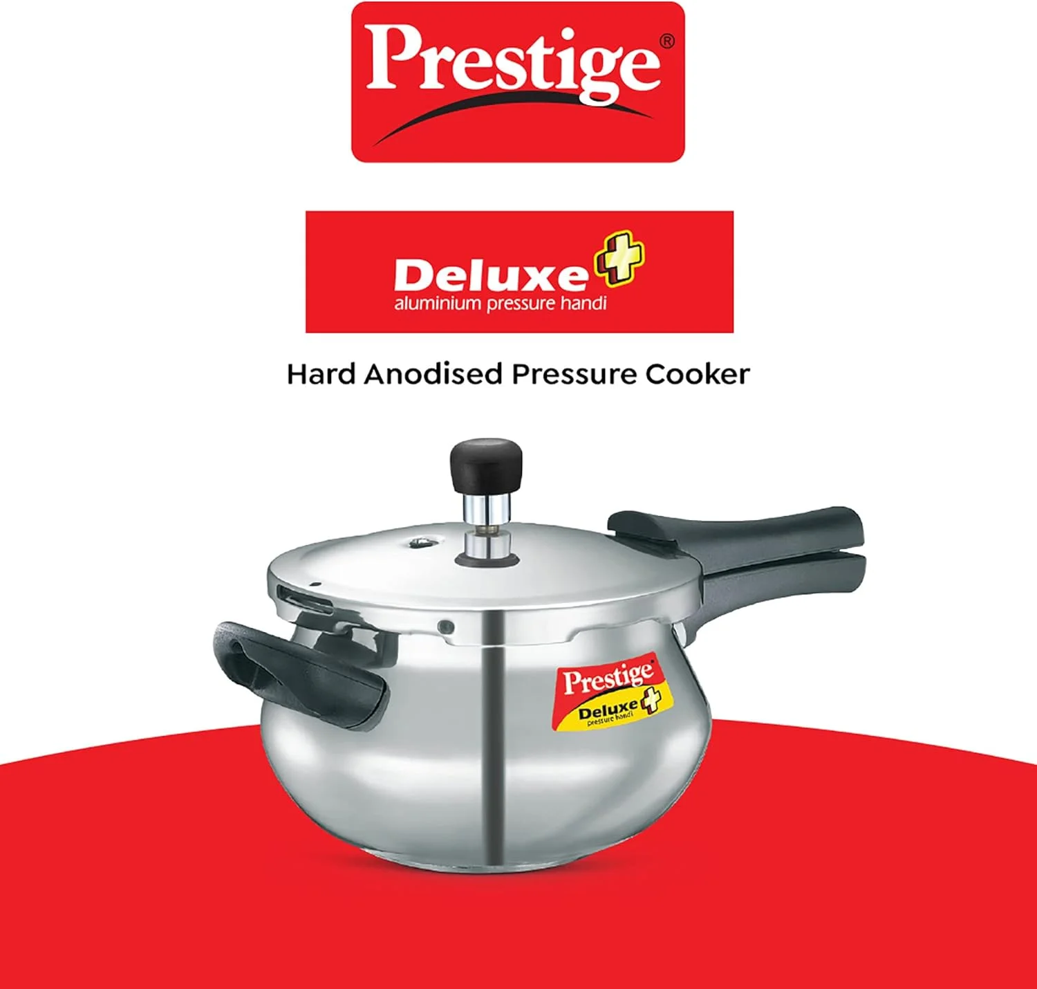 زودپز دستی کوچک پرستیژ دلوکس پلاس مدل MPD10793، ظرفیت 3 لیتر، جنس آلومینیوم با درب، رنگ نقره ای