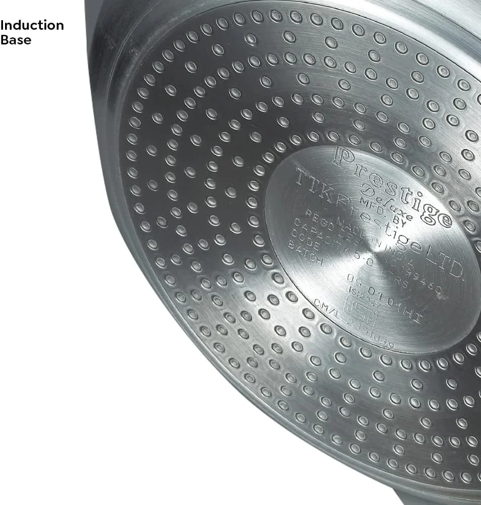 زودپز دستی کوچک پرستیژ دلوکس پلاس مدل MPD10793، ظرفیت 3 لیتر، جنس آلومینیوم با درب، رنگ نقره ای