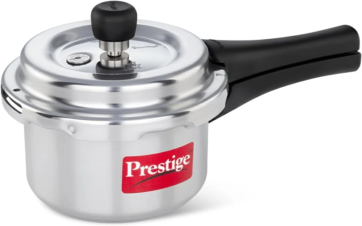 Prestige Popular Plus Svachh Aluminium Pressure Cooker, 1.5 Litre - Silver Prestige Popular Plus Svachh Aluminium Pressure Cooker, 1.5 Litre - Silver