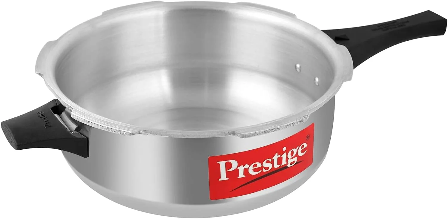 زودپز پرستیژ مدل Popular با ظرفیت 7.5 لیتر به همراه درب و قابلمه زودپز 3.5 لیتری بدون درب | آلومینیوم | دستگیره های جانبی مقاوم در برابر حرارت - نقره ای زودپز پرستیژ مدل Popular با ظرفیت 7.5 لیتر به همراه درب و قابلمه زودپز 3.5 لیتری بدون درب | آلومینیوم | دستگیره های جانبی مقاوم در برابر حرارت - نقره ای