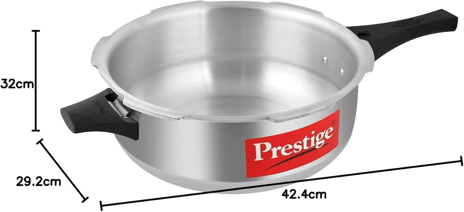 زودپز پرستیژ مدل Popular با ظرفیت 7.5 لیتر به همراه درب و قابلمه زودپز 3.5 لیتری بدون درب | آلومینیوم | دستگیره های جانبی مقاوم در برابر حرارت - نقره ای زودپز پرستیژ مدل Popular با ظرفیت 7.5 لیتر به همراه درب و قابلمه زودپز 3.5 لیتری بدون درب | آلومینیوم | دستگیره های جانبی مقاوم در برابر حرارت - نقره ای