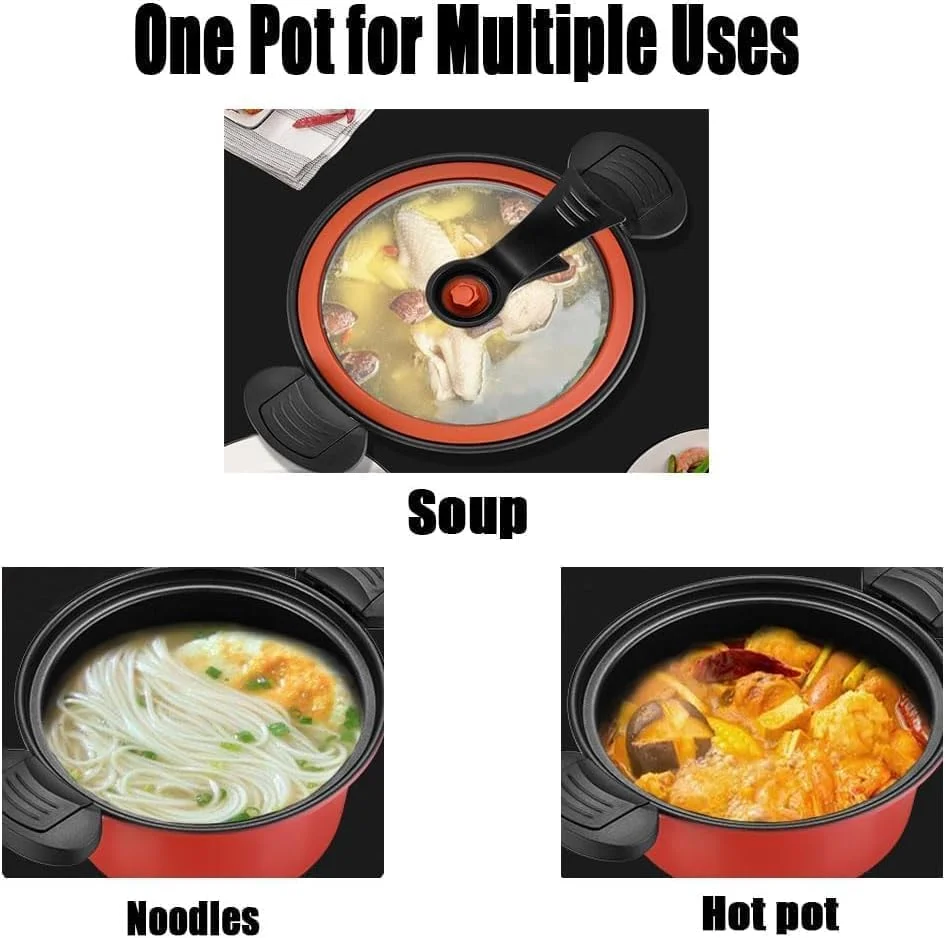 زودپز فشاری کوچک Seattleget، قابلمه فشاری Seattleget، زودپز Seattleget، زودپز فشاری کوچک، قابلمه فشاری برای پخت و پز، زودپز فشاری کوچک Seattleget (قرمز)