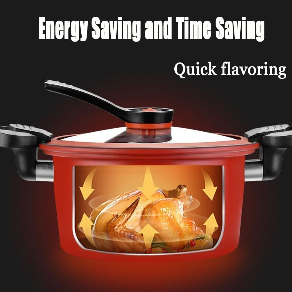 زودپز فشاری کوچک Seattleget، قابلمه فشاری Seattleget، زودپز Seattleget، زودپز فشاری کوچک، قابلمه فشاری برای پخت و پز، زودپز فشاری کوچک Seattleget (قرمز)