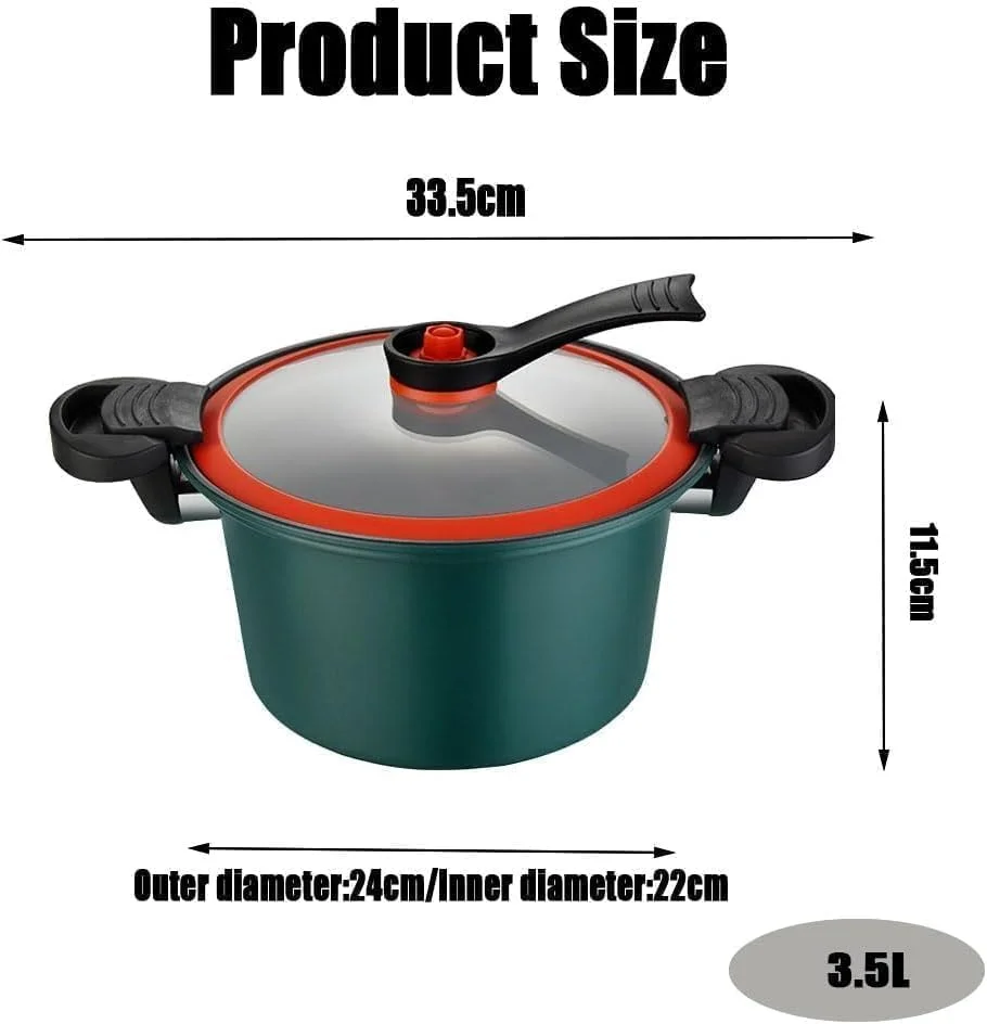 زودپز فشاری کوچک Seattleget، قابلمه فشاری Seattleget، زودپز Seattleget، زودپز فشاری کوچک، قابلمه فشاری برای پخت و پز، زودپز فشاری کوچک Seattleget (قرمز)