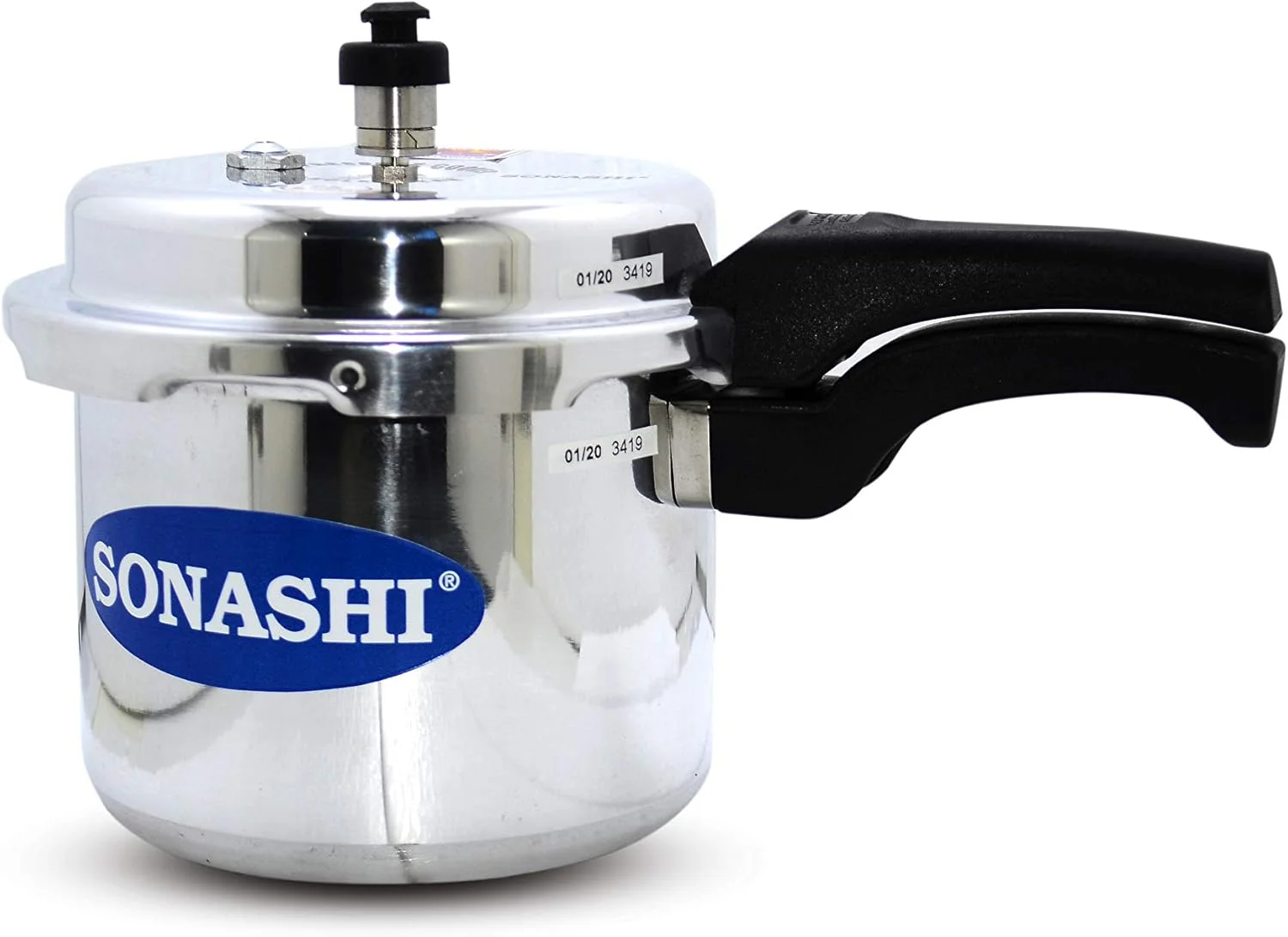 SONASHI SPC-230 Pressure Cooker – Heavy-Base Aluminium Pressure Cooker with Whistling Weight Valve, Extra Strong Lugs, Mirror Polish | Home Appliances SONASHI SPC-230 Pressure Cooker – Heavy-Base Aluminium Pressure Cooker with Whistling Weight Valve, Extra Strong Lugs, Mirror Polish | Home Appliances