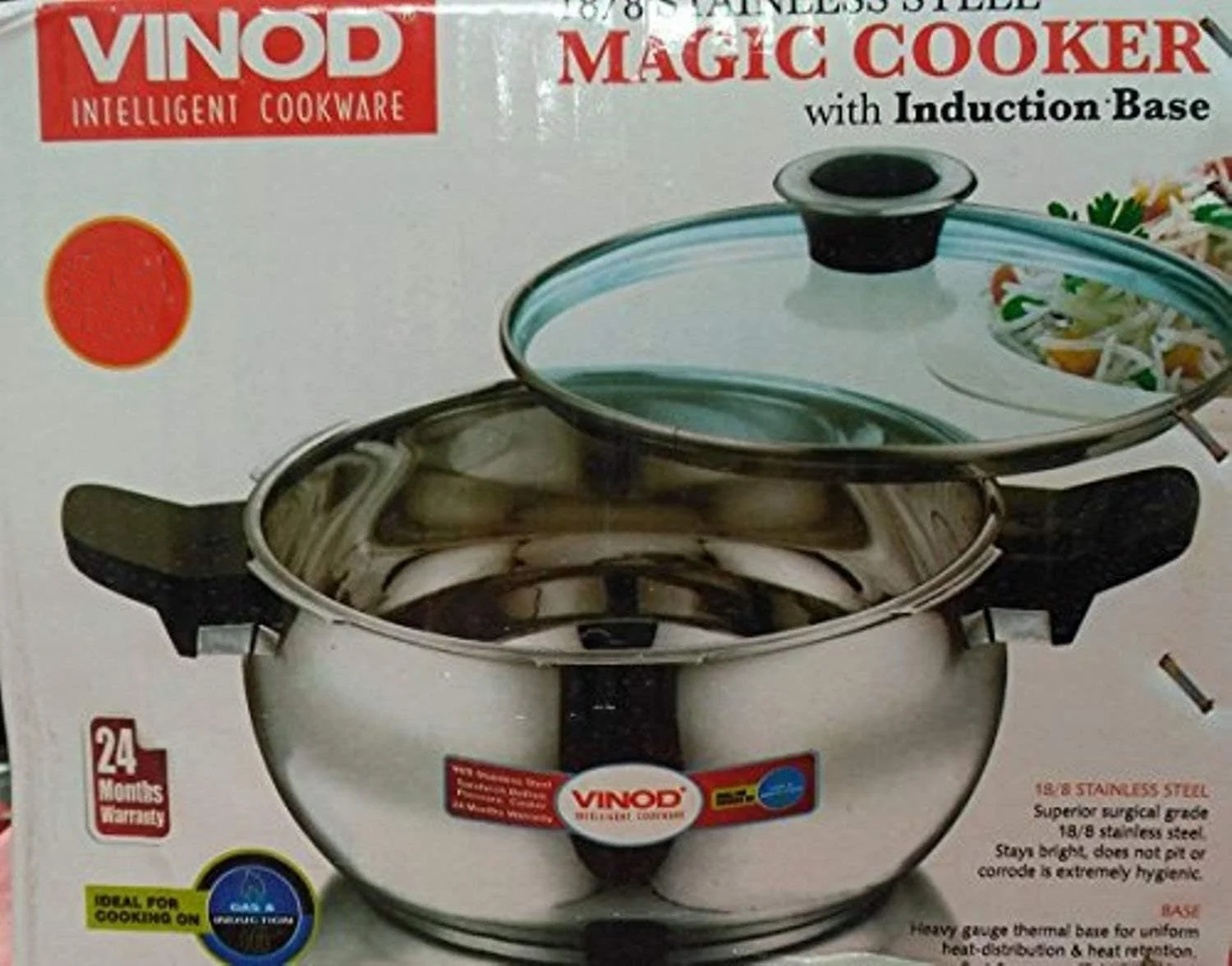 زودپز استیل ضد زنگ 5.5 لیتری مدل SMGPC-5.5  وینو، نقره ای