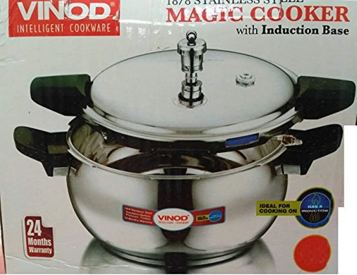 زودپز استیل ضد زنگ 5.5 لیتری مدل SMGPC-5.5  وینو، نقره ای