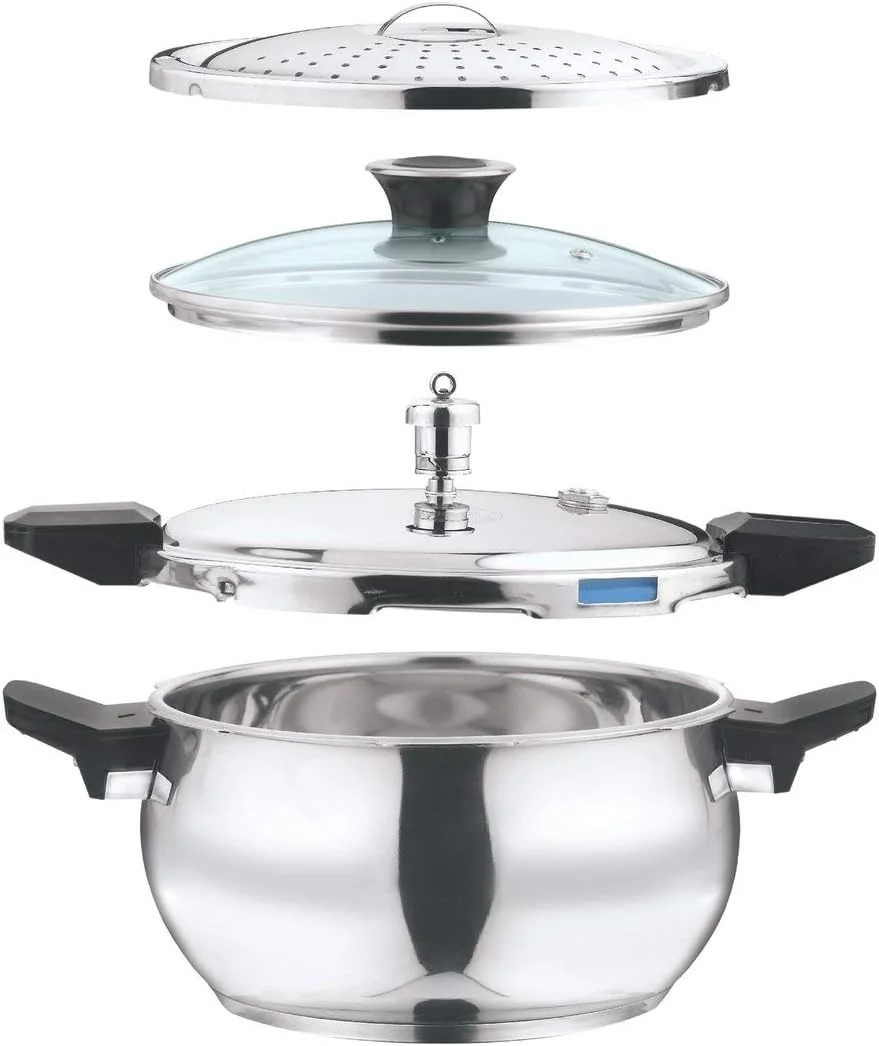 زودپز استیل ضد زنگ 5.5 لیتری مدل SMGPC-5.5  وینو، نقره ای