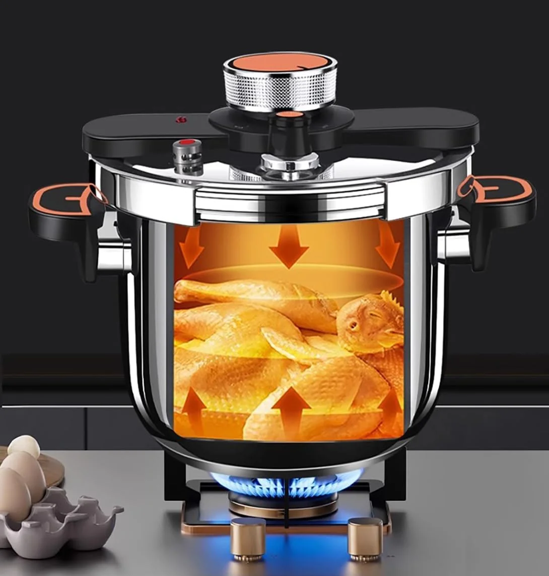 زودپز SYXUMLKLS، ظروف پخت و پز فولاد ضد زنگ مقاوم در برابر انفجار، قابل شستشو در ماشین ظرفشویی 6.3 کوارت، نقره ای 6 لیتر زودپز SYXUMLKLS، ظروف پخت و پز فولاد ضد زنگ مقاوم در برابر انفجار، قابل شستشو در ماشین ظرفشویی 6.3 کوارت، نقره ای 6 لیتر