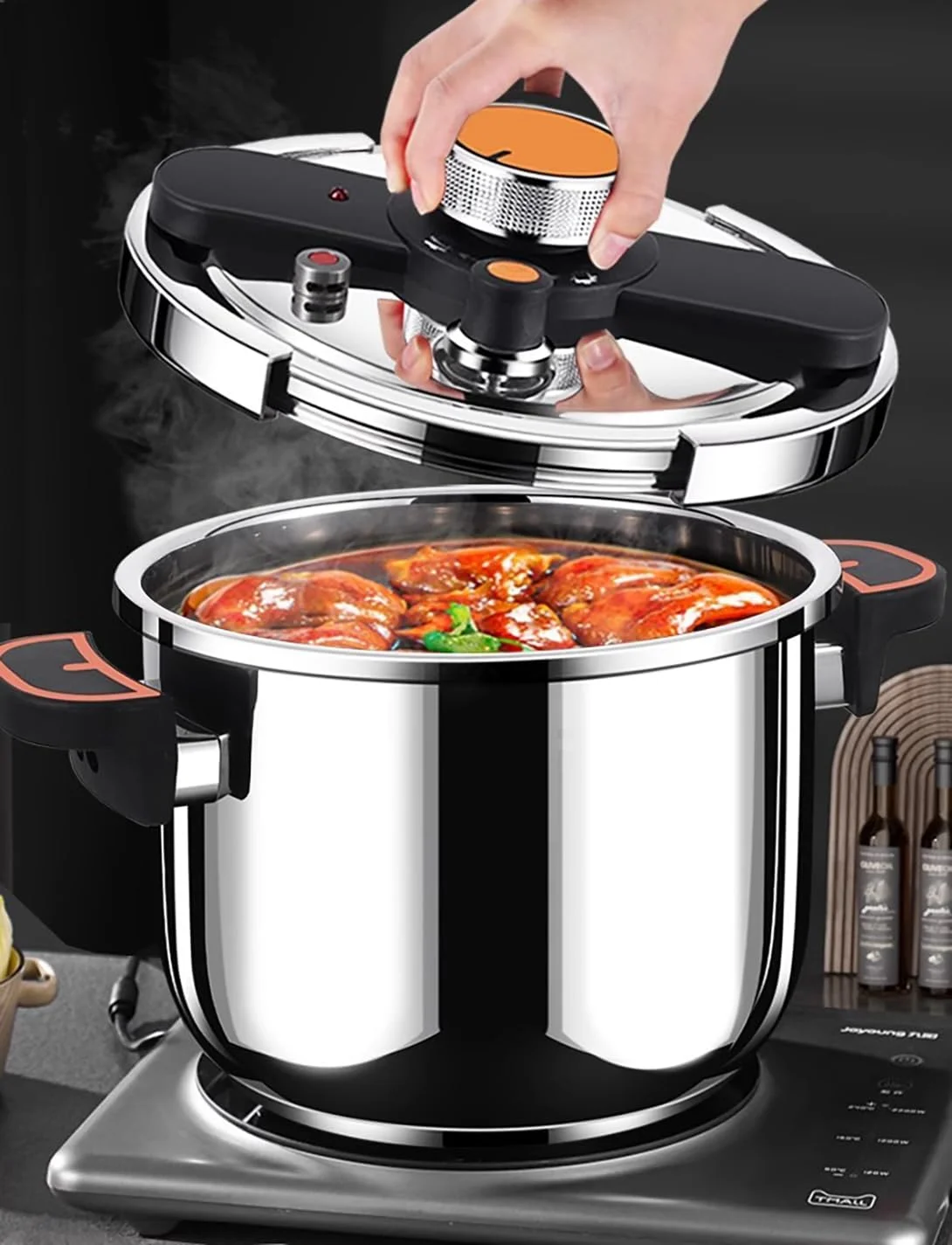 زودپز SYXUMLKLS، ظروف پخت و پز فولاد ضد زنگ مقاوم در برابر انفجار، قابل شستشو در ماشین ظرفشویی 6.3 کوارت، نقره ای 6 لیتر زودپز SYXUMLKLS، ظروف پخت و پز فولاد ضد زنگ مقاوم در برابر انفجار، قابل شستشو در ماشین ظرفشویی 6.3 کوارت، نقره ای 6 لیتر