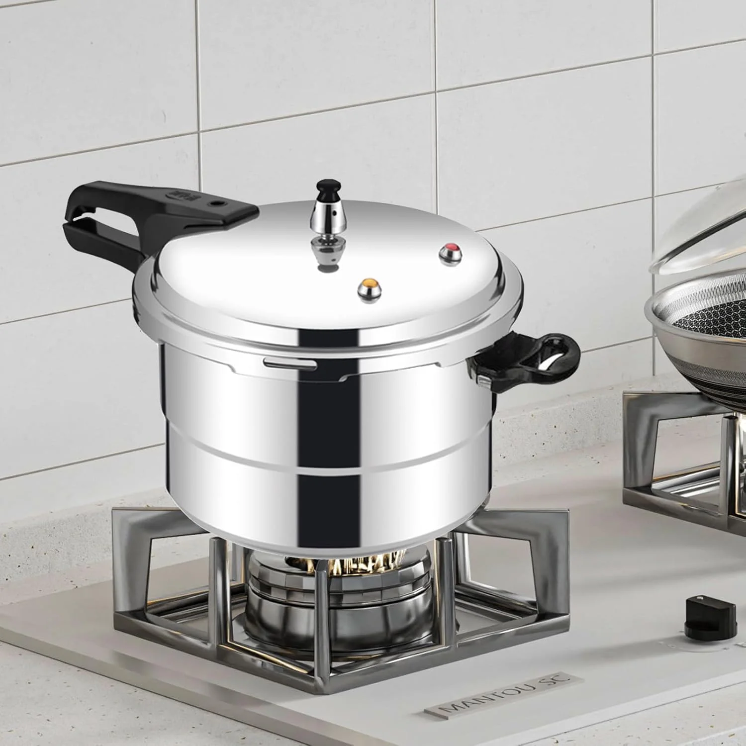 Stove Top Pressure Cooker - 5L Grain Cooker with Steamer Insert - Aluminum Alloy Cookware for Meat Poultry Seafood Vegetable Kitchen Cook Restaurant Stove Top Pressure Cooker - 5L Grain Cooker with Steamer Insert - Aluminum Alloy Cookware for Meat Poultry Seafood Vegetable Kitchen Cook Restaurant