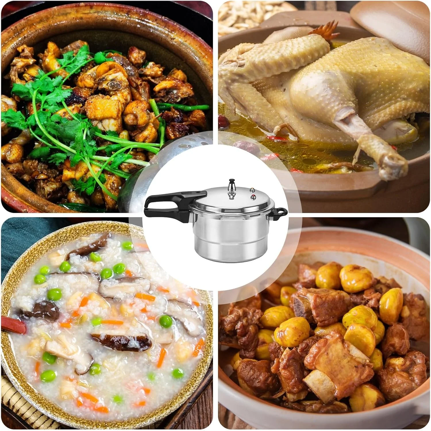 Stove Top Pressure Cooker - 5L Grain Cooker with Steamer Insert - Aluminum Alloy Cookware for Meat Poultry Seafood Vegetable Kitchen Cook Restaurant Stove Top Pressure Cooker - 5L Grain Cooker with Steamer Insert - Aluminum Alloy Cookware for Meat Poultry Seafood Vegetable Kitchen Cook Restaurant