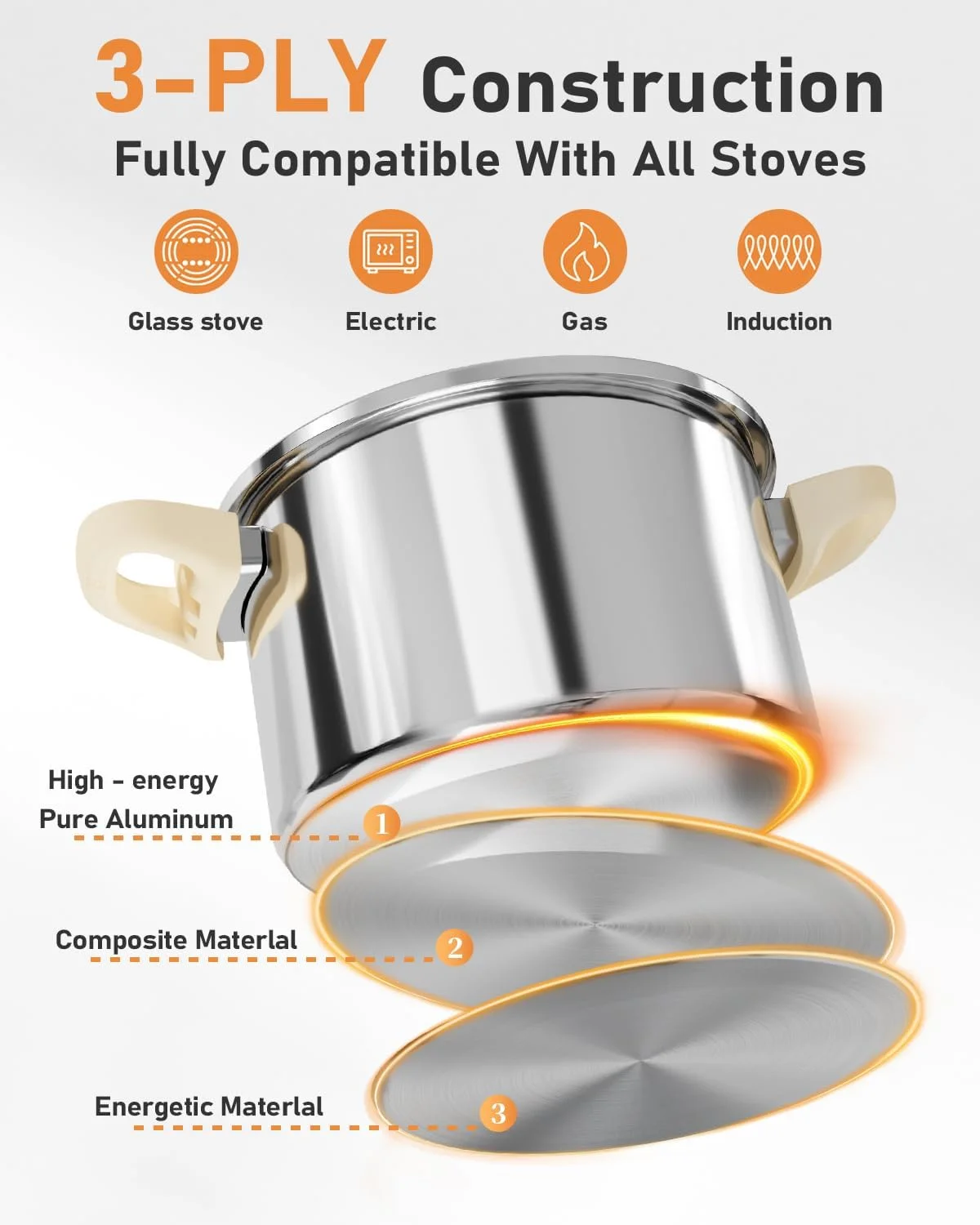 زودپز استیل 7 لیتری، ست 10 تکه Olla de presion، زودپز با 3 تنظیمات PSI، دریچه تخلیه و دستگاه های محافظتی متعدد، سازگار با اجاق گازهای القایی و گازی، قابل شستشو در ماشین ظرفشویی زودپز استیل 7 لیتری، ست 10 تکه Olla de presion، زودپز با 3 تنظیمات PSI، دریچه تخلیه و دستگاه های محافظتی متعدد، سازگار با اجاق گازهای القایی و گازی، قابل شستشو در ماشین ظرفشویی