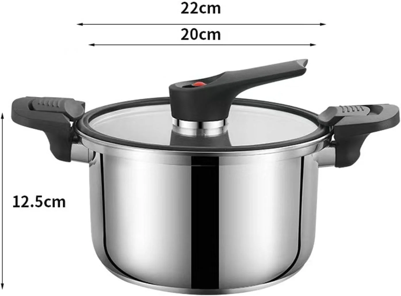 زودپز استیل 304، زودپز کم فشار چند منظوره با ظرفیت زیاد و عمیق، مناسب برای نمایشگاه های تجاری و هدایای تجاری، 20 سانتی متر