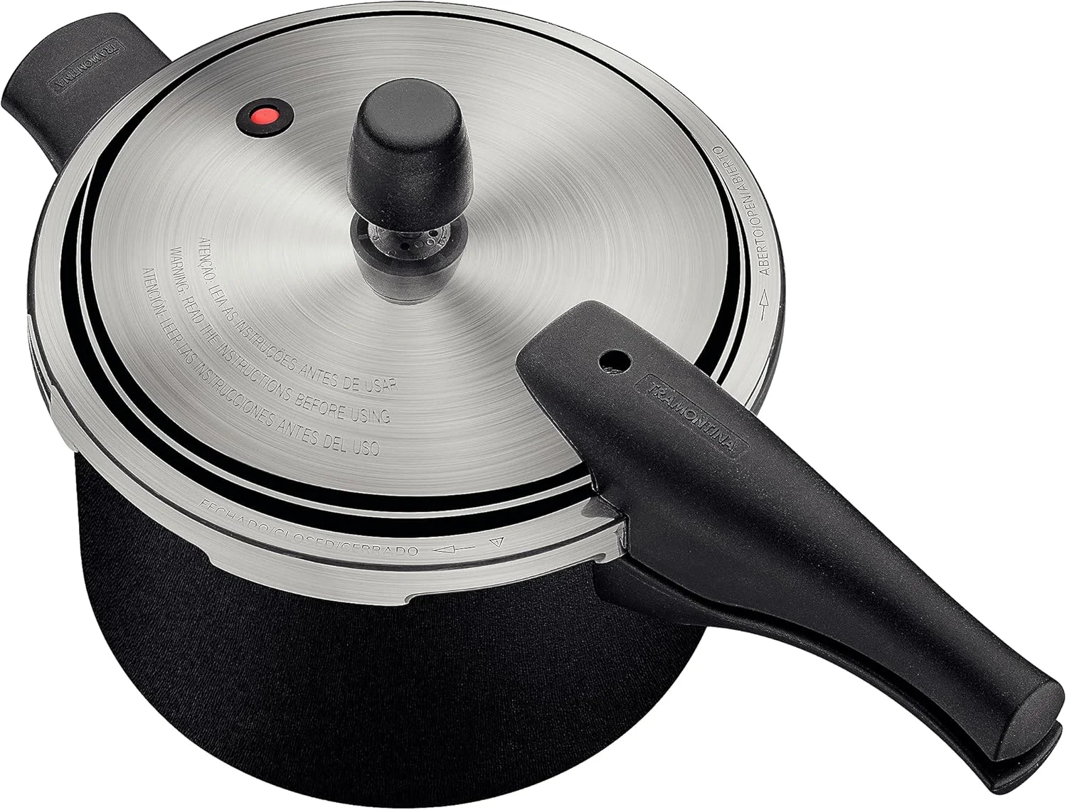 زودپز آلومینیومی مشکی ترامونتینا مدل Vancouver Effect با پوشش نچسب داخلی و خارجی Starflon Max، سایز 20 سانتی متر، 4.5 لیتر