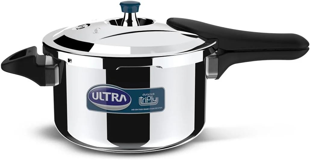 زودپز الترا دورا کوک Triply با ظرفیت 3.5 لیتر، استیل 304 گرید غذایی، ضد برآمدگی 'SCTS'، جمع کننده کف، پایه پهن برای پخت سریع - صرفه جویی در گاز. دسته های باکلیت جامد، بدنه 3 لایه، مناسب برای اجاق های القایی، دارای استاندارد ISI. زودپز الترا دورا کوک Triply با ظرفیت 3.5 لیتر، استیل 304 گرید غذایی، ضد برآمدگی 'SCTS'، جمع کننده کف، پایه پهن برای پخت سریع - صرفه جویی در گاز. دسته های باکلیت جامد، بدنه 3 لایه، مناسب برای اجاق های القایی، دارای استاندارد ISI.
