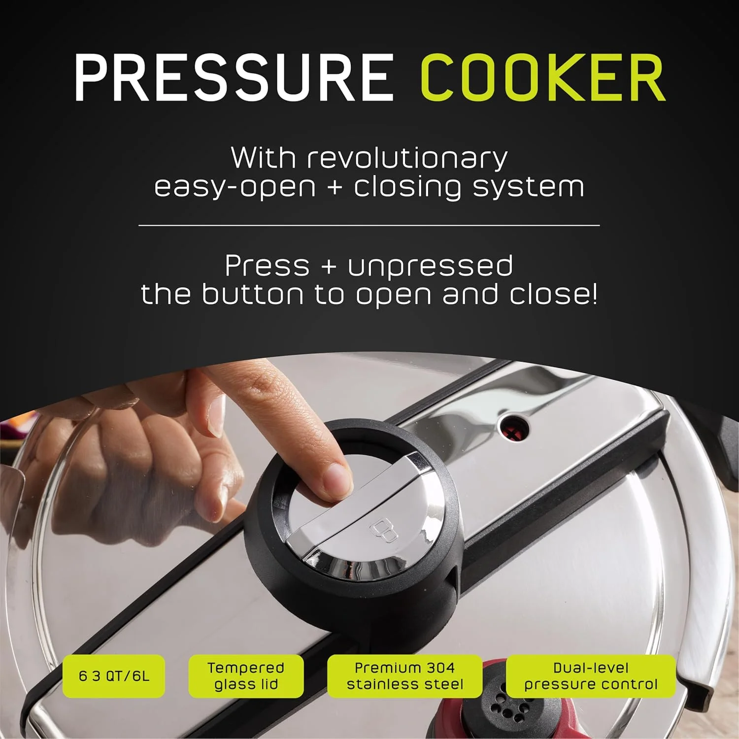 زودپز یونیورسال سیلور اکسپرس (6.3 کوارت/6 لیتر) + درب شیشه ای اضافی، با سیستم باز کردن آسان، زودپز استیل ضد زنگ فوق العاده ایمن زودپز یونیورسال سیلور اکسپرس (6.3 کوارت/6 لیتر) + درب شیشه ای اضافی، با سیستم باز کردن آسان، زودپز استیل ضد زنگ فوق العاده ایمن