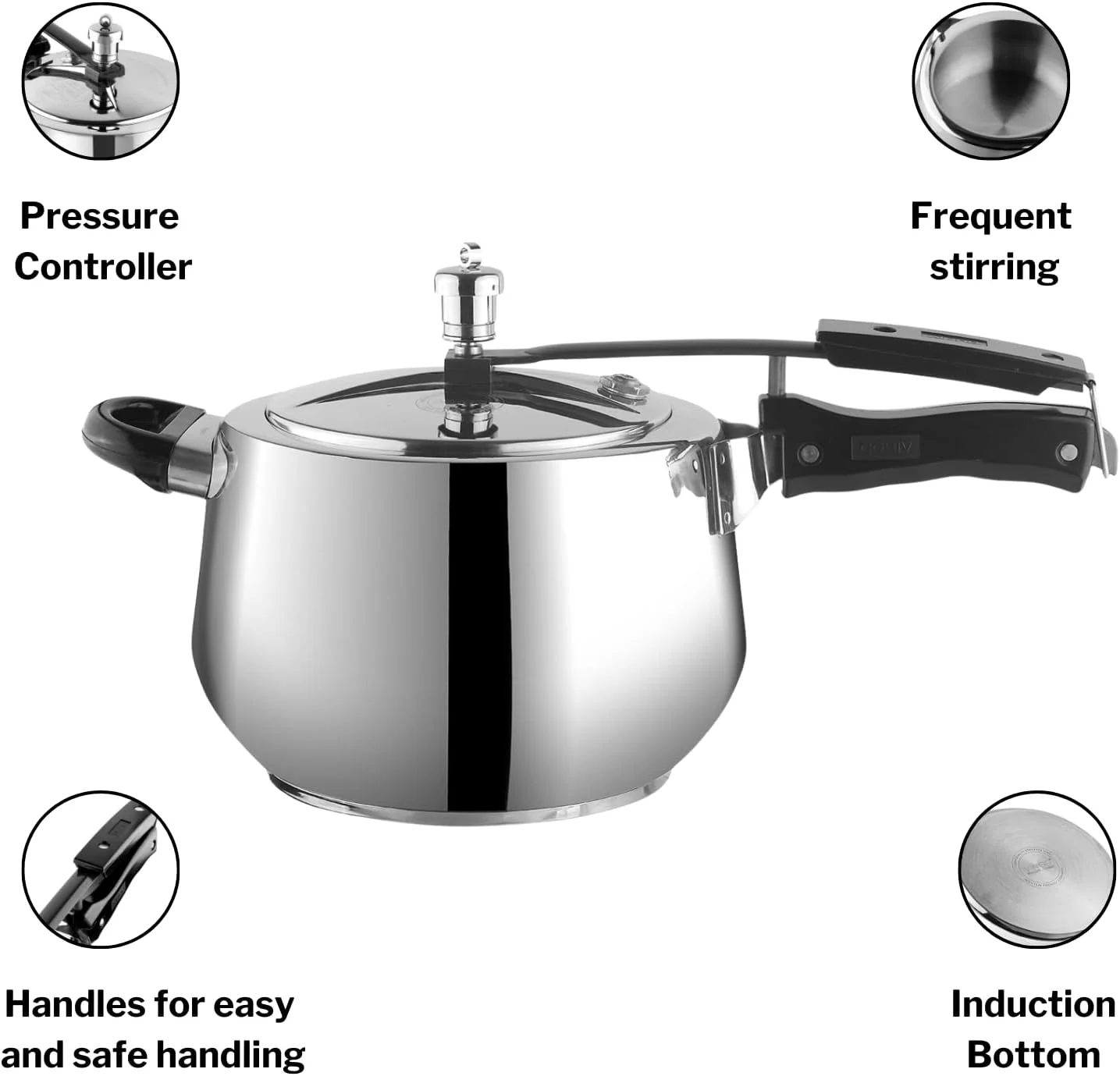 زودپز استیل وینو مدل Europa با درب داخلی و طراحی هندی - ظرفیت 5 لیتر زودپز استیل وینو مدل Europa با درب داخلی و طراحی هندی - ظرفیت 5 لیتر