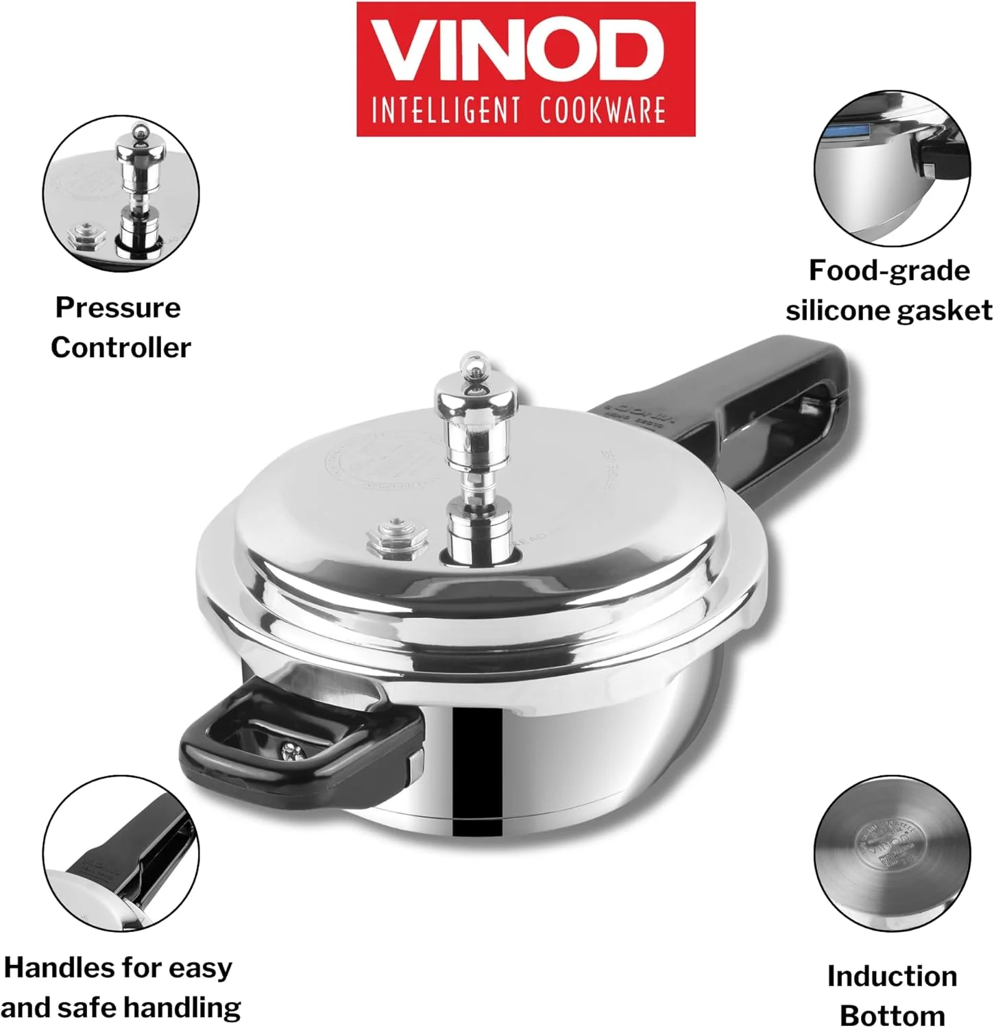 دیگ زودپز گود و درب دار Vinod - ظرفیت 6 لیتر جامبو دیگ زودپز گود و درب دار Vinod - ظرفیت 6 لیتر جامبو