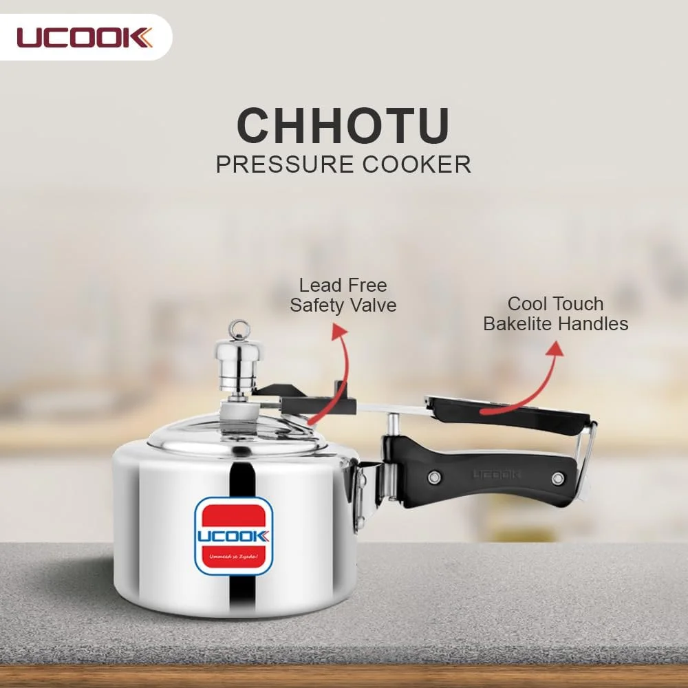 زودپز آلومینیومی یوکوک مدل Chhotu Premier Plus با درب داخلی و پایه القایی، ۱ لیتر، نقره ای زودپز آلومینیومی یوکوک مدل Chhotu Premier Plus با درب داخلی و پایه القایی، ۱ لیتر، نقره ای