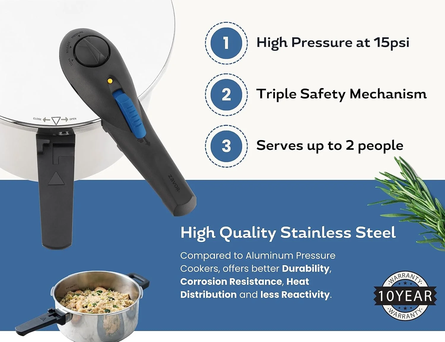 زودپز و کنسرو ساز 4.2 لیتری Zavor ZPot با فشار 15 PSI - استیل ضد زنگ براق (ZCWSP01) زودپز و کنسرو ساز 4.2 لیتری Zavor ZPot با فشار 15 PSI - استیل ضد زنگ براق (ZCWSP01)