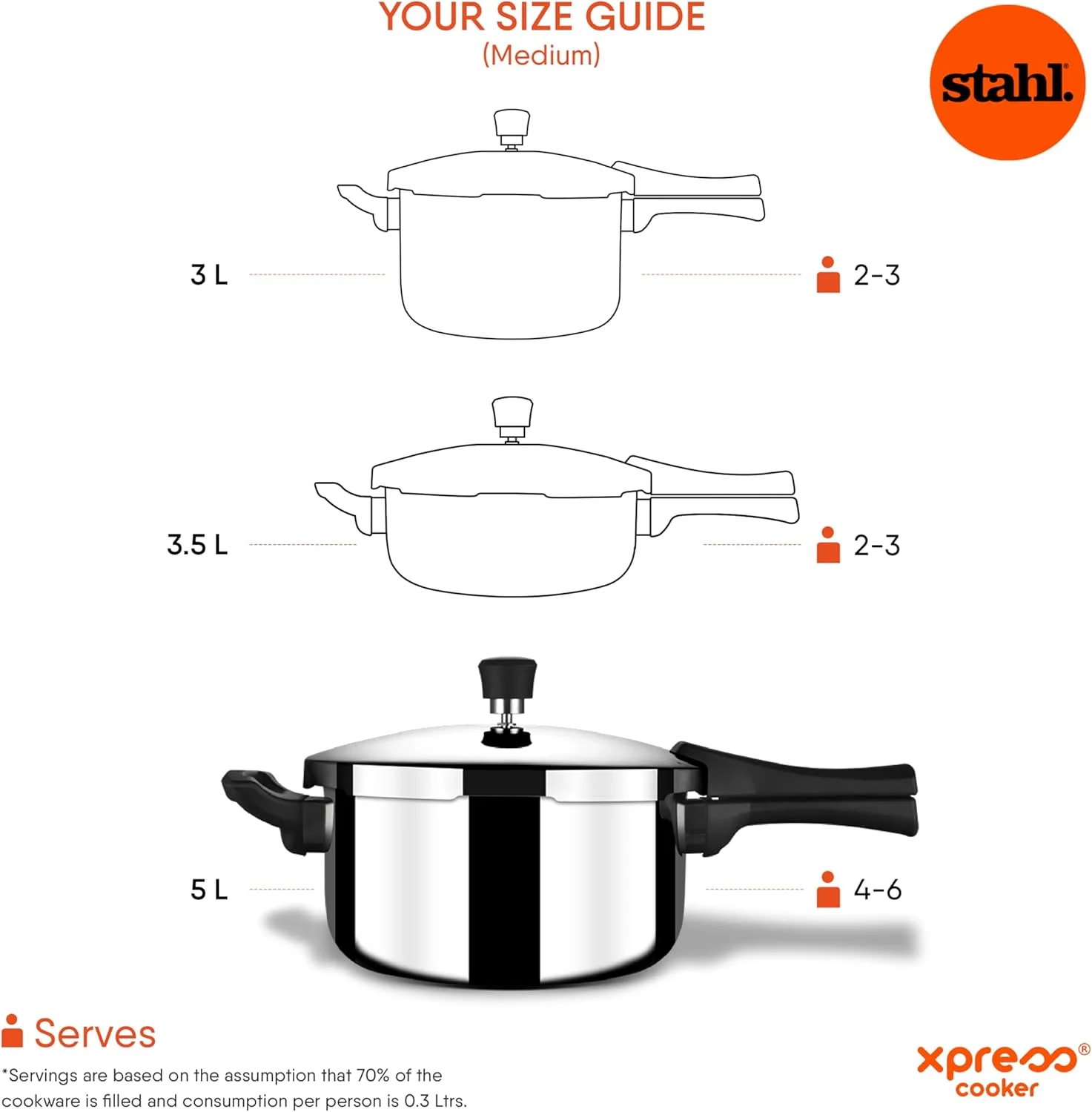 زودپز استال Xpress Cooker Triply، بلند، 5 لیتری، مناسب برای اجاق القایی، زودپز با درب بیرونی، سازگار با اجاق گاز و القایی، استیل ضد زنگ، نقره ای زودپز استال Xpress Cooker Triply، بلند، 5 لیتری، مناسب برای اجاق القایی، زودپز با درب بیرونی، سازگار با اجاق گاز و القایی، استیل ضد زنگ، نقره ای