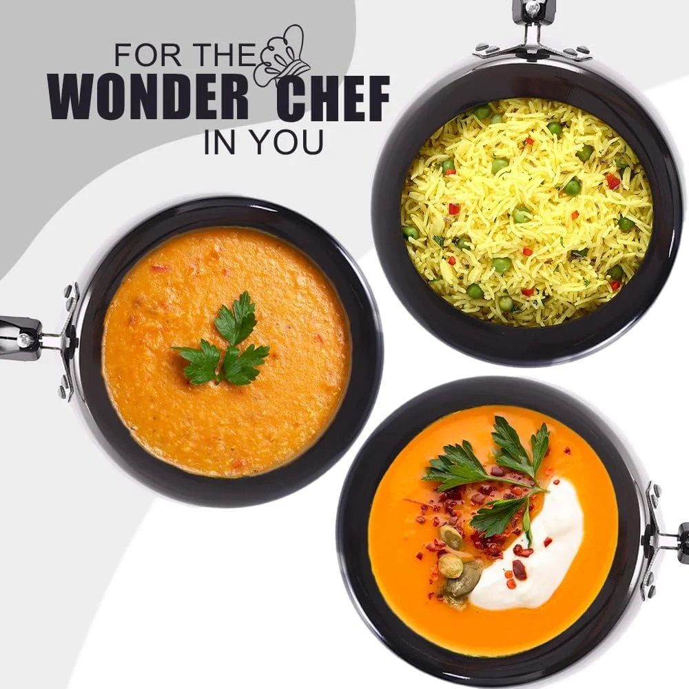 زودپز وندرچف تارس با روکش سخت آنودایز، درب داخلی، 3 لیتر، دسته های لمسی خنک برای دوام، مناسب برای اجاق های القایی، مشکی، دارای گواهی ISI زودپز وندرچف تارس با روکش سخت آنودایز، درب داخلی، 3 لیتر، دسته های لمسی خنک برای دوام، مناسب برای اجاق های القایی، مشکی، دارای گواهی ISI