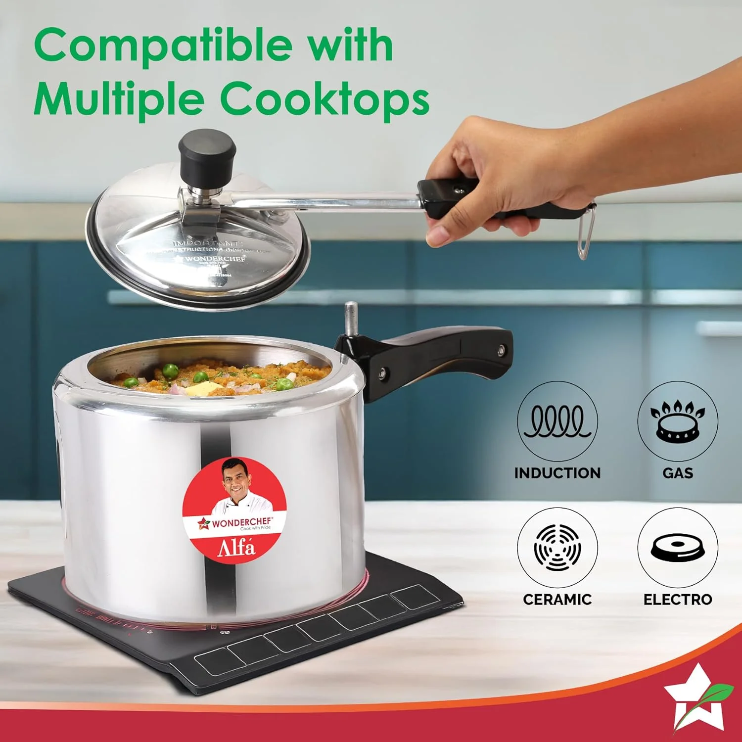 زودپز درب داخلی استیل واندرشف آلفا | 3 لیتر | مناسب برای تفت دادن، بخارپز کردن، سرخ کردن، جوشاندن، پخت و پز تحت فشار | سازگار با اجاق های القایی و گازی | دارای تاییدیه BIS | دسته های لمسی خنک زودپز درب داخلی استیل واندرشف آلفا | 3 لیتر | مناسب برای تفت دادن، بخارپز کردن، سرخ کردن، جوشاندن، پخت و پز تحت فشار | سازگار با اجاق های القایی و گازی | دارای تاییدیه BIS | دسته های لمسی خنک