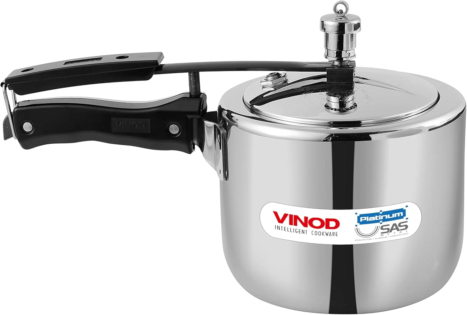 زودپز استیل سه لایه درب داخلی Platinum Vinod - ظرفیت 2 لیتر | مناسب برای اجاق های القایی | دارای گواهینامه ISI و CE | کوچک زودپز استیل سه لایه درب داخلی Platinum Vinod - ظرفیت 2 لیتر | مناسب برای اجاق های القایی | دارای گواهینامه ISI و CE | کوچک