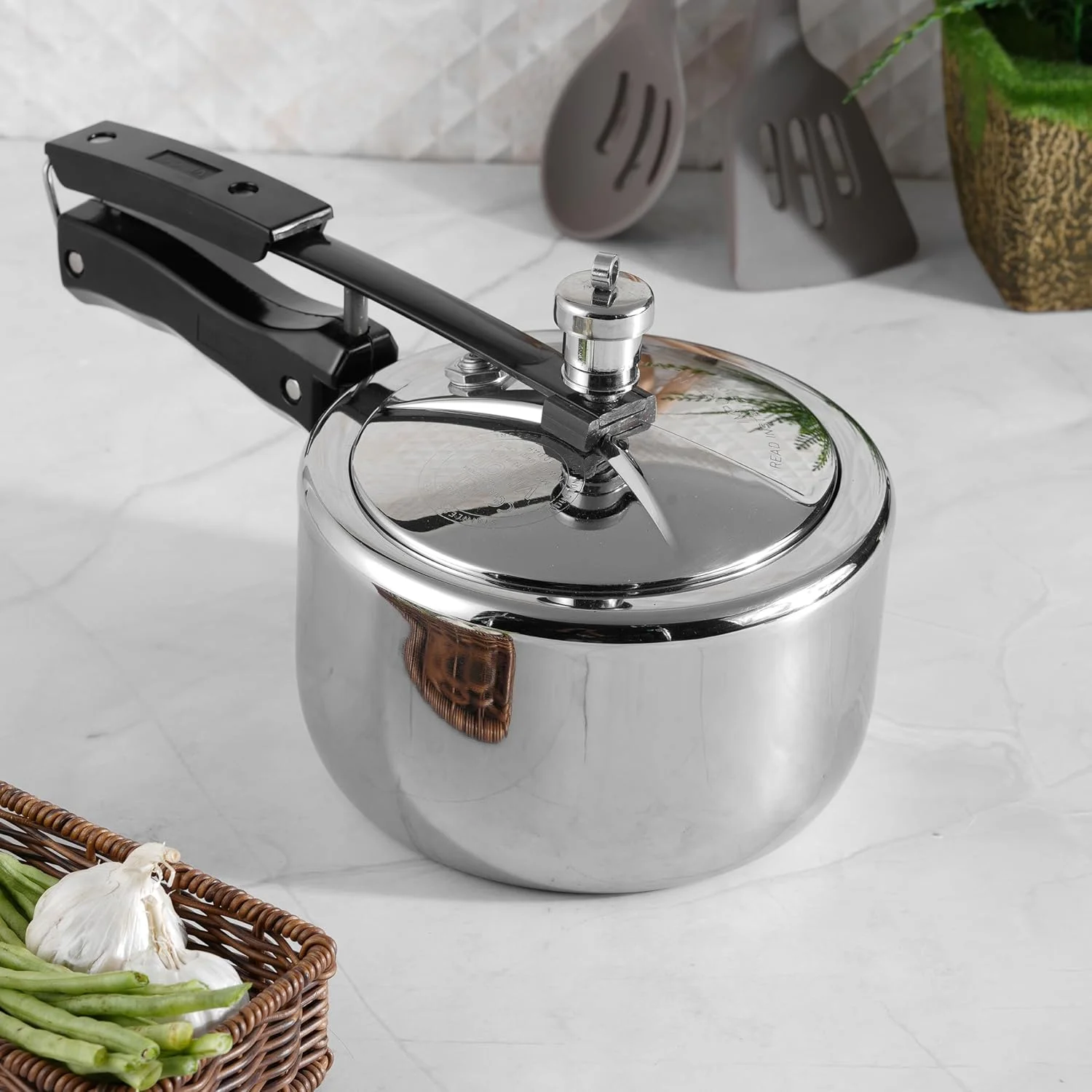 زودپز استیل سه لایه درب داخلی Platinum Vinod - ظرفیت 2 لیتر | مناسب برای اجاق های القایی | دارای گواهینامه ISI و CE | کوچک