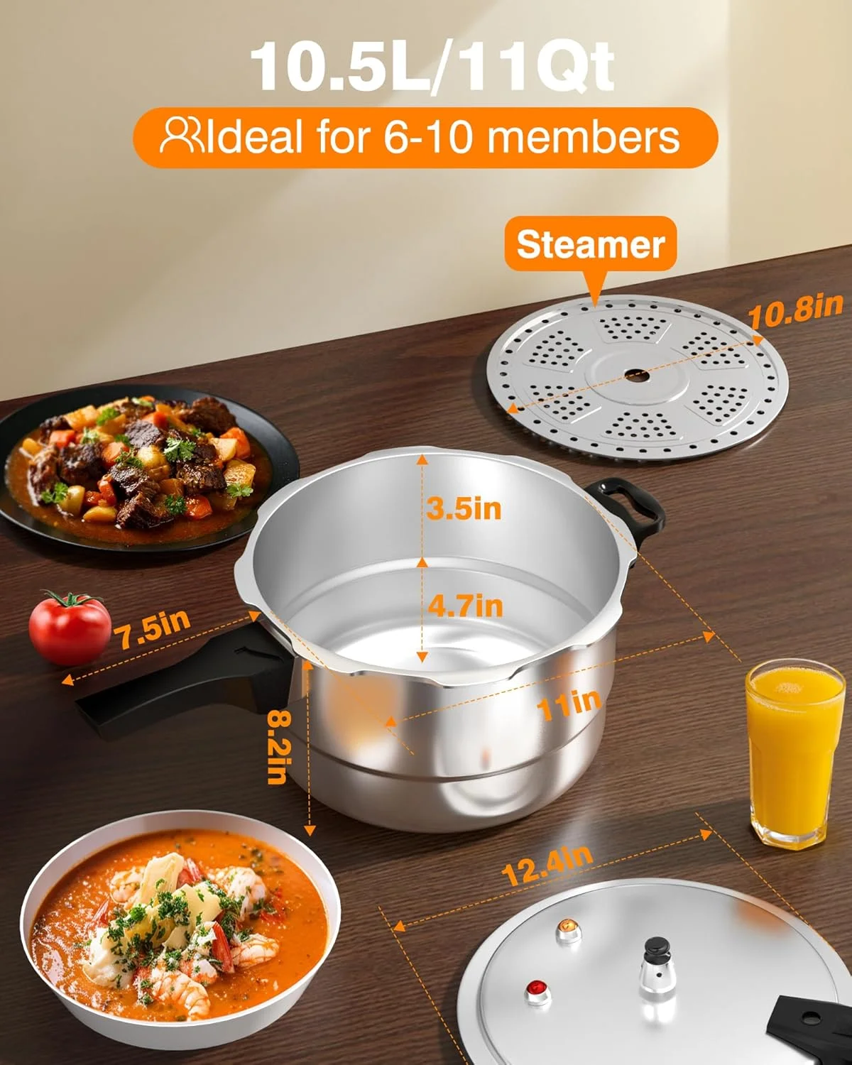 WantJoin 11Qt Aluminum Pressure Cooker w/Release Valve & Multiple Protective Devices,Pressure Canner Compatible with Gas & Induction Cooker,Canner Rack Included WantJoin 11Qt Aluminum Pressure Cooker w/Release Valve & Multiple Protective Devices,Pressure Canner Compatible with Gas & Induction Cooker,Canner Rack Included