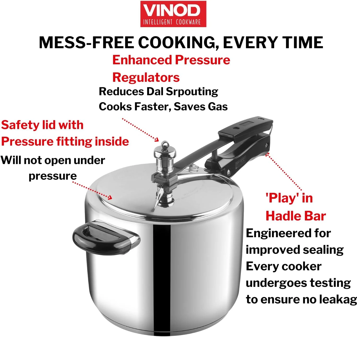 زودپز استیل ضد زنگ 18/8 با کفه ساندویچی و درب داخلی - 5 لیتر زودپز استیل ضد زنگ 18/8 با کفه ساندویچی و درب داخلی - 5 لیتر