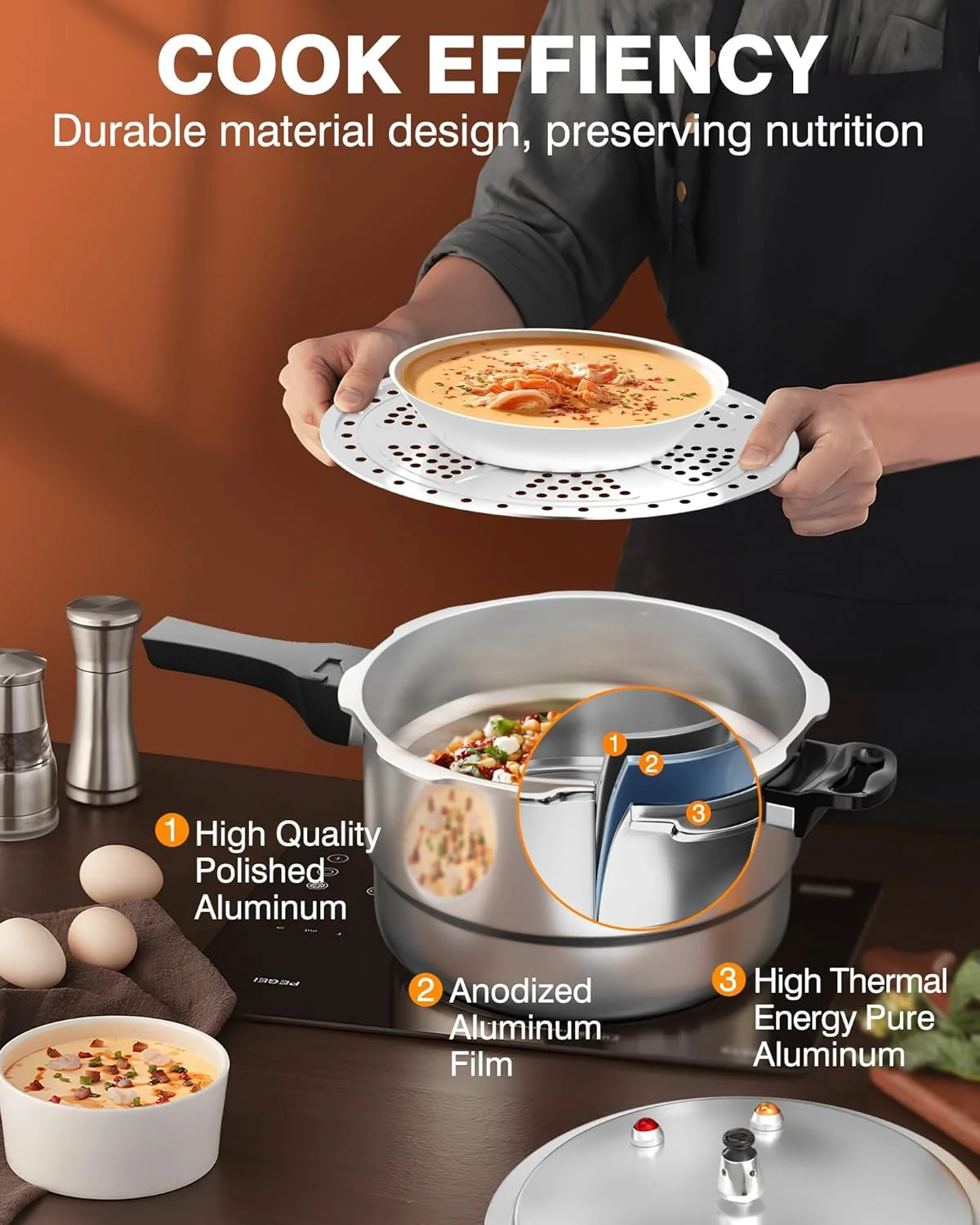 WantJoin 11Qt Aluminum Pressure Cooker w/Release Valve & Multiple Protective Devices,Pressure Canner Compatible with Gas & Induction Cooker,Canner Rack Included WantJoin 11Qt Aluminum Pressure Cooker w/Release Valve & Multiple Protective Devices,Pressure Canner Compatible with Gas & Induction Cooker,Canner Rack Included