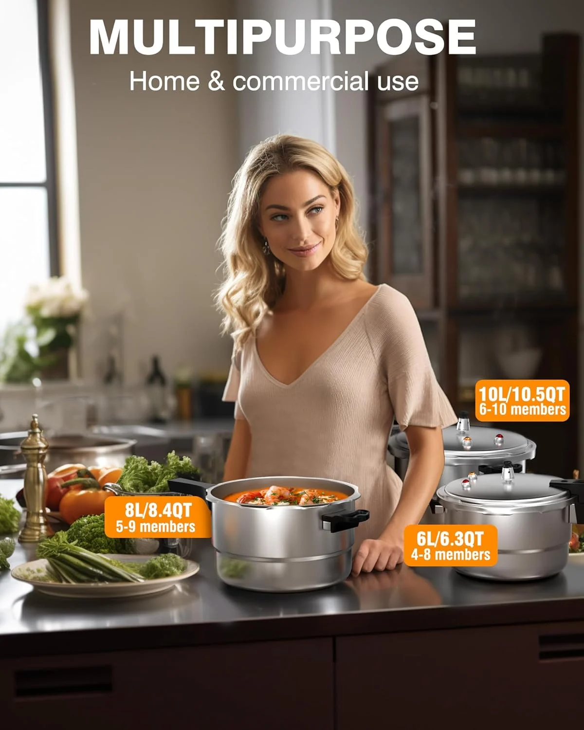 WantJoin 11Qt Aluminum Pressure Cooker w/Release Valve & Multiple Protective Devices,Pressure Canner Compatible with Gas & Induction Cooker,Canner Rack Included WantJoin 11Qt Aluminum Pressure Cooker w/Release Valve & Multiple Protective Devices,Pressure Canner Compatible with Gas & Induction Cooker,Canner Rack Included