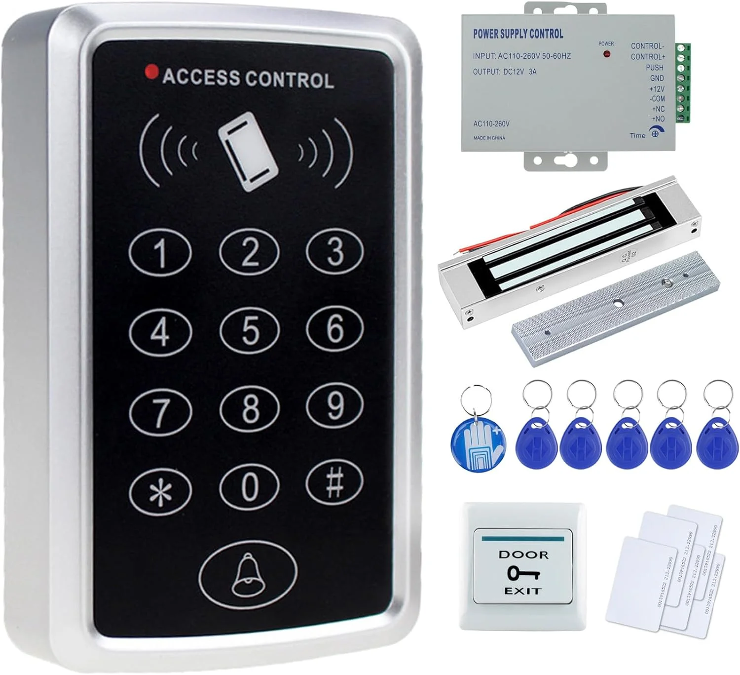 کیت کامل سیستم کنترل دسترسی درب OBO HANDS شامل کارتخوان T11 + قفل مغناطیسی 180 کیلوگرمی + منبع تغذیه + دکمه خروج + 10 عدد کارت کلید ID کیت کامل سیستم کنترل دسترسی درب OBO HANDS شامل کارتخوان T11 + قفل مغناطیسی 180 کیلوگرمی + منبع تغذیه + دکمه خروج + 10 عدد کارت کلید ID