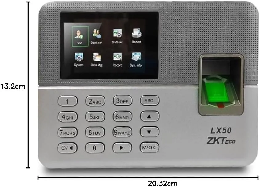 دستگاه حضور و غیاب اثر انگشتی بیومتریک ZKTeco، ابعاد: 18x13.5x4 سانتی متر، رنگ: نقره ای و مشکی به همراه نرم افزار رایگان - LX50 دستگاه حضور و غیاب اثر انگشتی بیومتریک ZKTeco، ابعاد: 18x13.5x4 سانتی متر، رنگ: نقره ای و مشکی به همراه نرم افزار رایگان - LX50